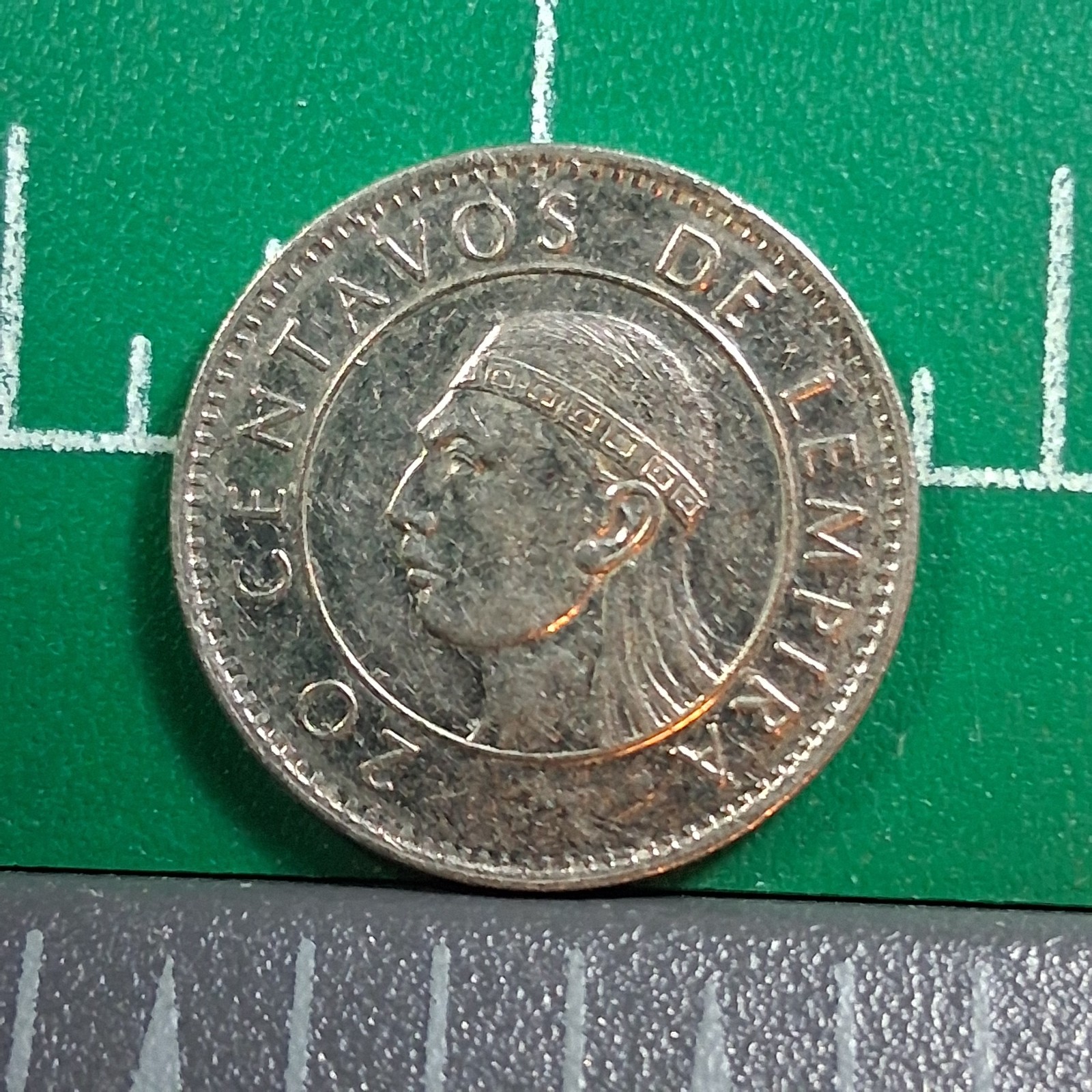 1991 Honduras 20 Centavos Coat of Arms / Chief Lempira Nickel-Clad Coin