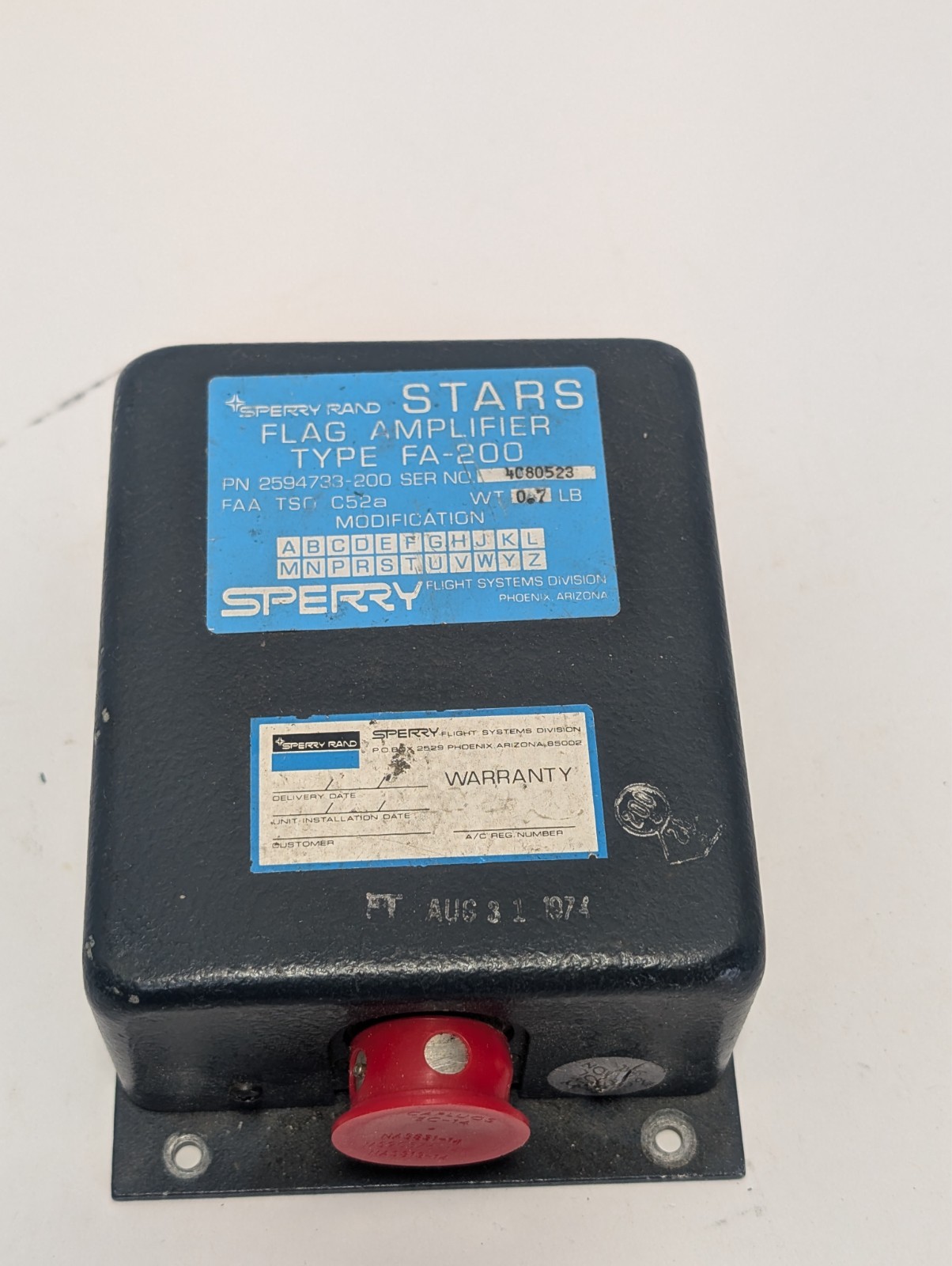 Sperry Rand Flag Amplifier FA-200 2594733-200 USED