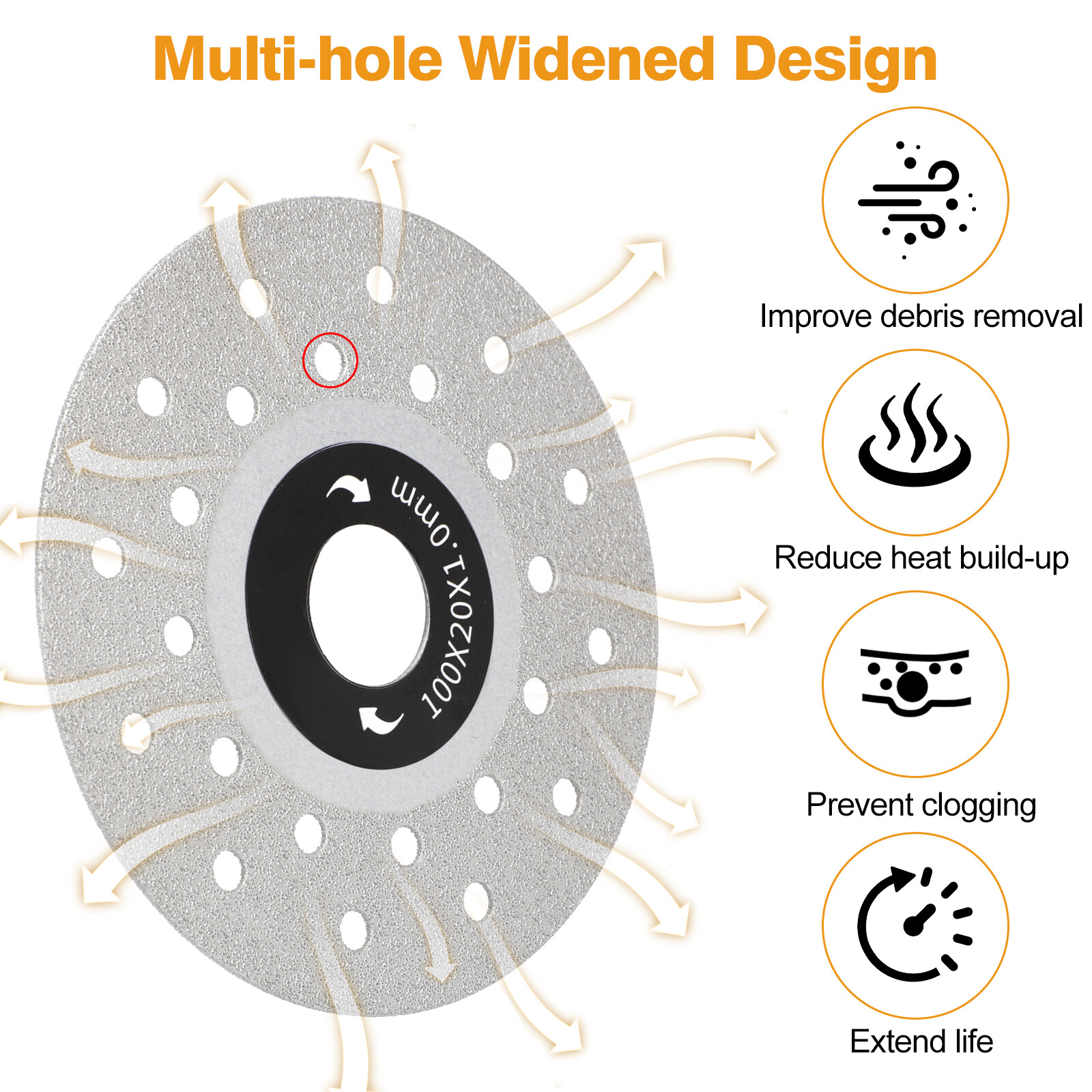 6PCS 4in Rock Slab Grinding Disc Rock Plate Flat Grinding Disc Diamond Saw Blade