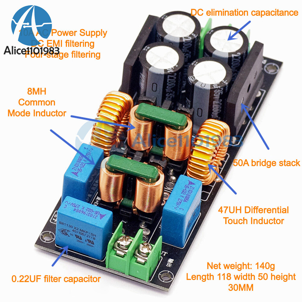 4A/10A/20A Power Filter EMI Module Audio Amplifier High Frequency Filter Board