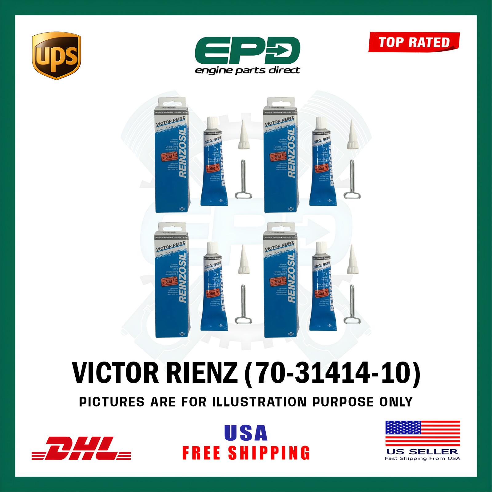 x4 Victor Reinz 70-31414-10 REINZOSIL RTV GASKET SILICONE SUMP SEALANT 70ml