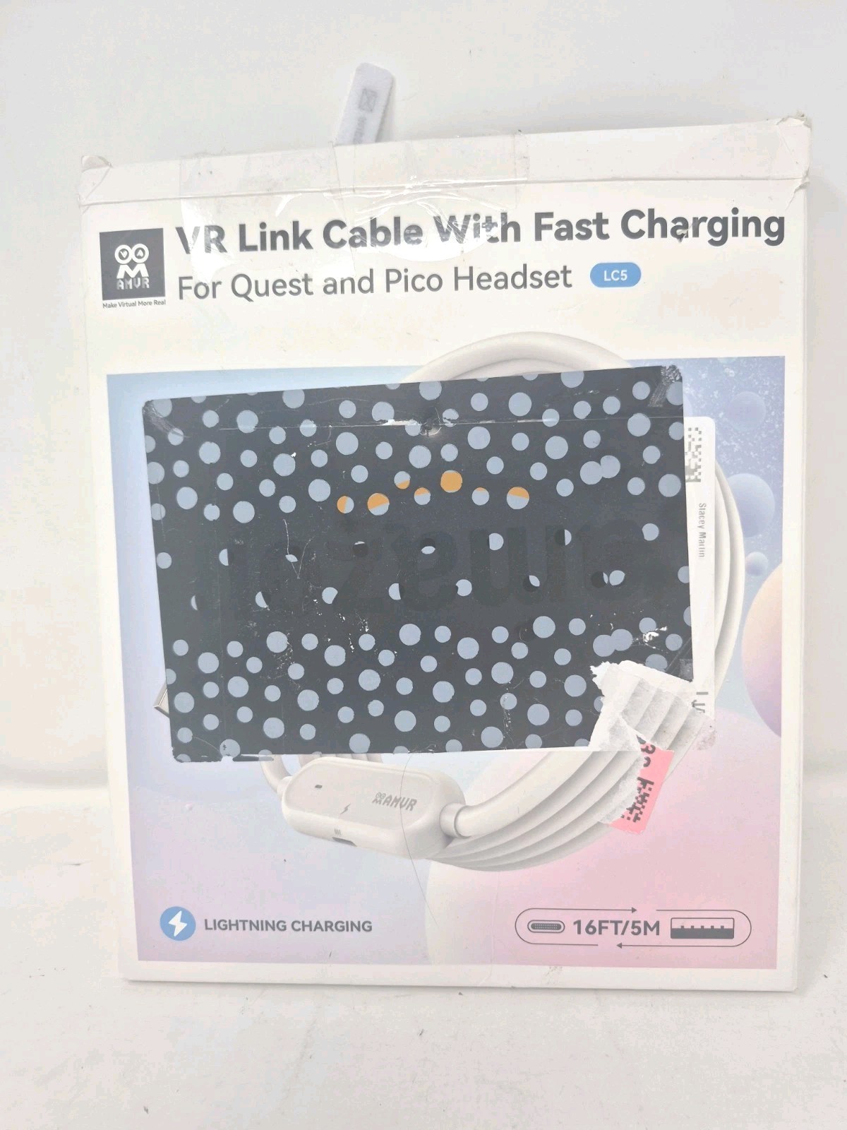 AMVR 16ft Cable with fast charging for Quest and Pico Headset- very Good