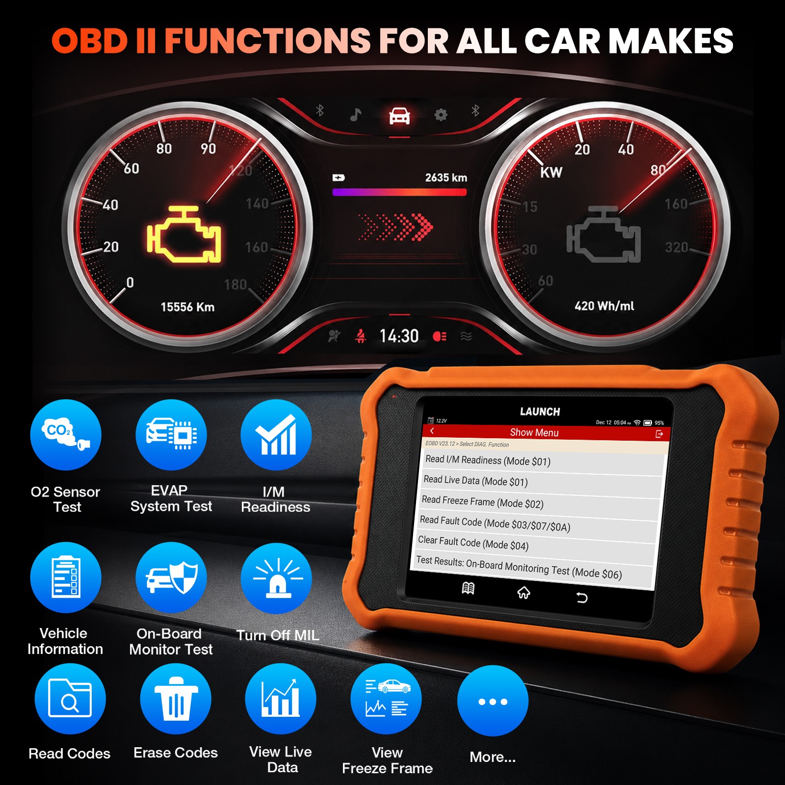 LAUNCH Creader Elite 3.0 for Mercedes-Benz Full System OBD2 Diagnostic Scan Tool