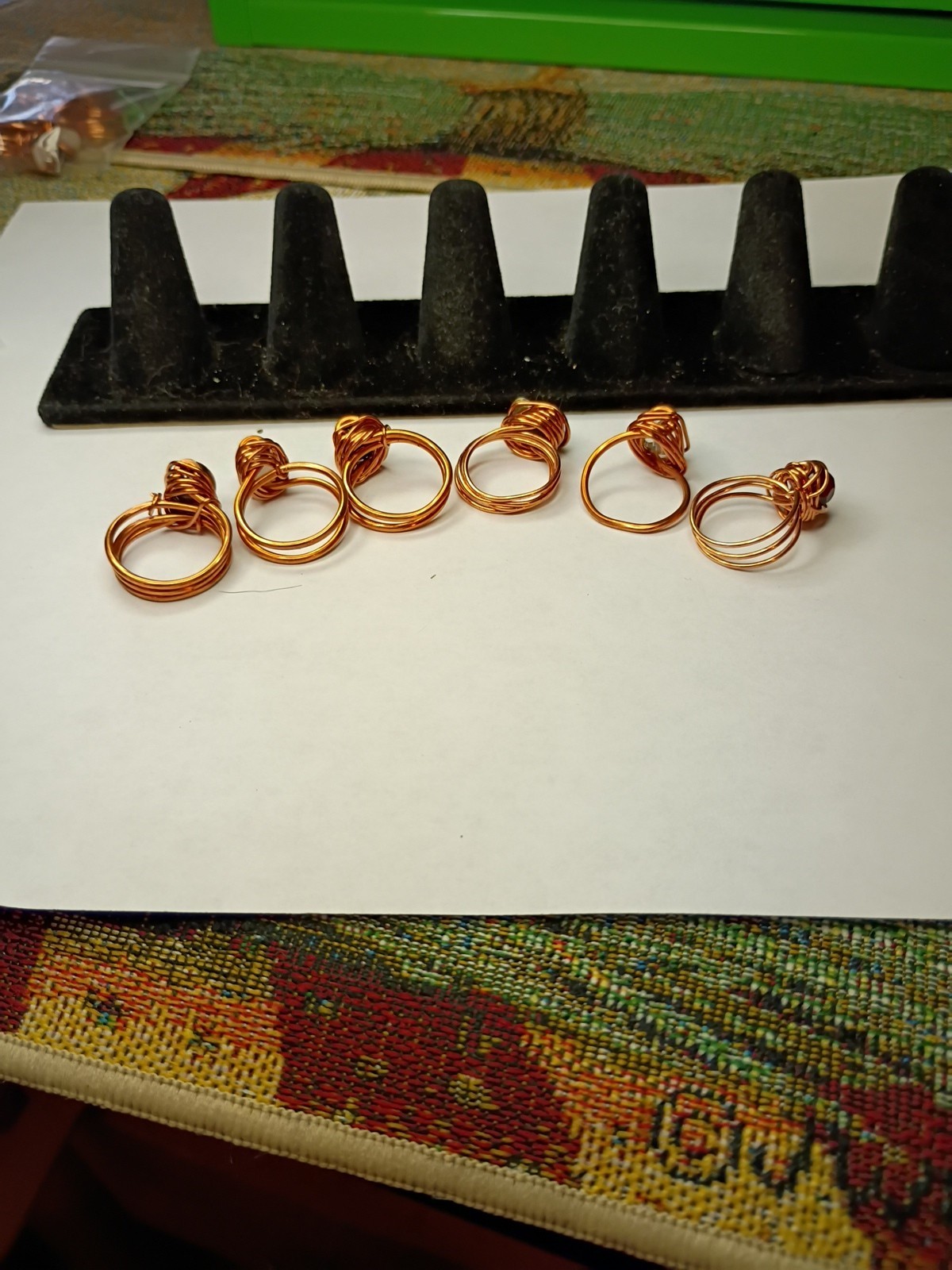 Artisan Copper Handmade Rings Lot Bundle All Size 7 To 7.5 Lot #772