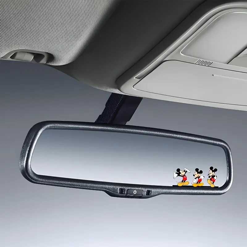 Mickey Mouse Car Rearview Mirror Sticker Self-Adhesive Glossy Decal 1pc