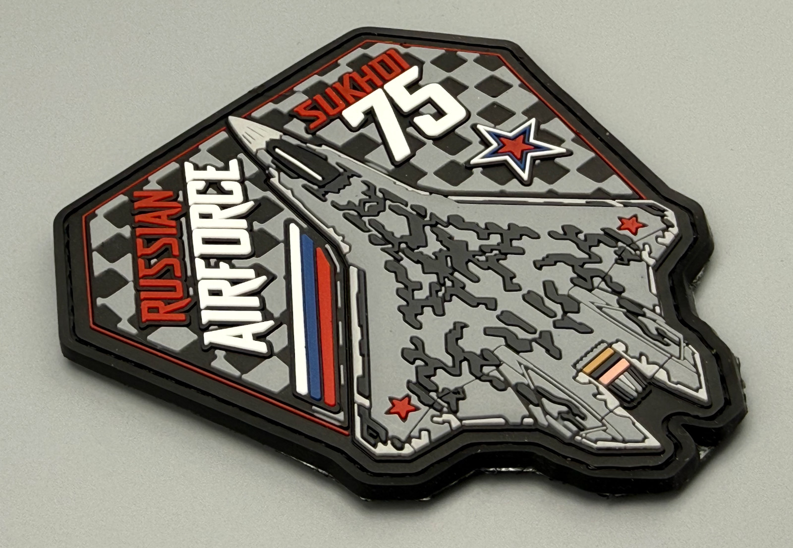 Russian Air Force Patch Sukhoi 75 6th Generation Stealth Fighter Jet - Checkmate
