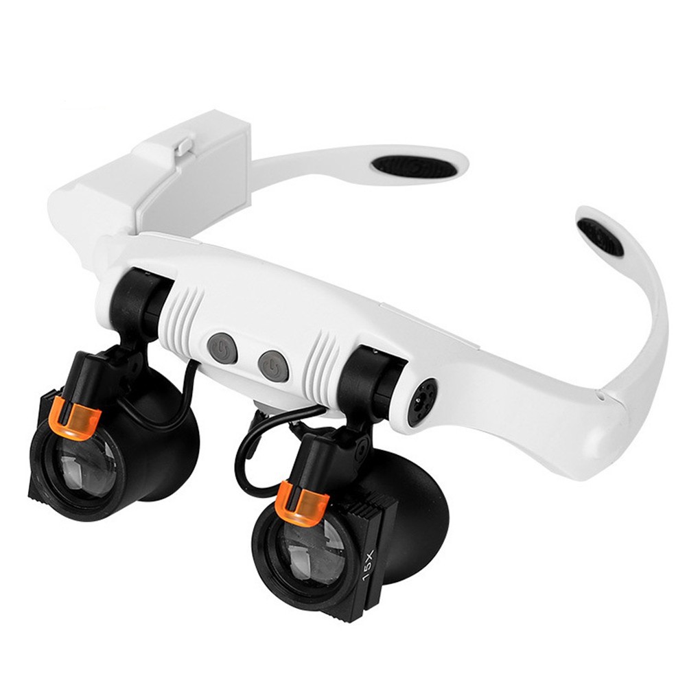 3/4/5/6/7/10X Adjustable LED Light Headband Magnifying Glasses Eye Magnifier Kit