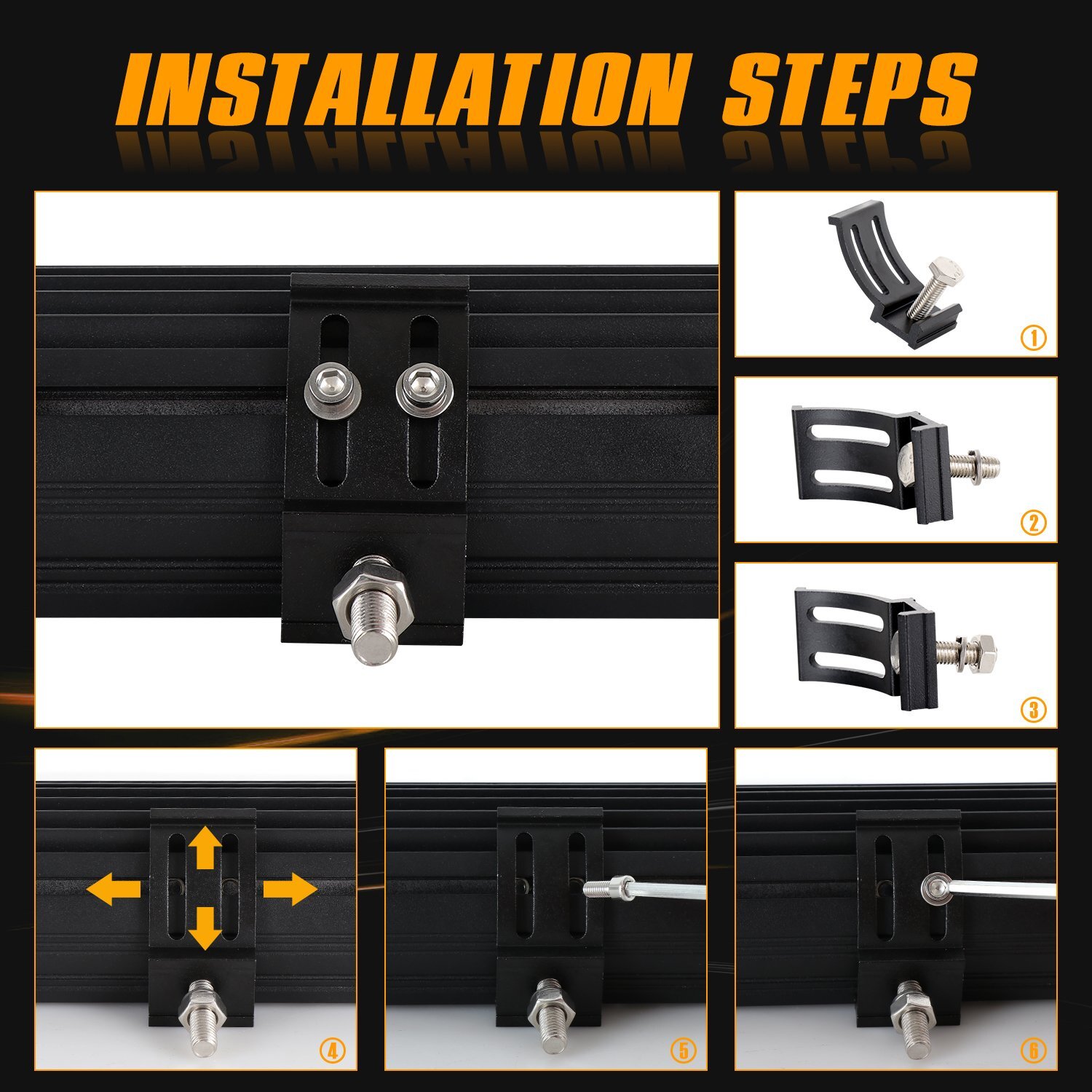 Trailer Tow Hitch Mounting Bracket + 4" inch LED Work Light Backup Reverse Truck