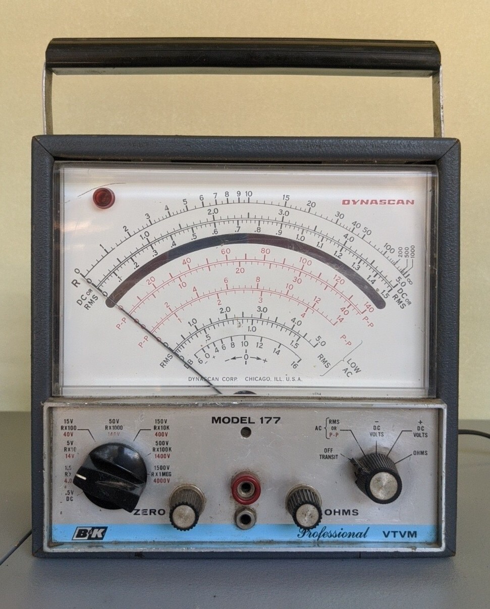 Vintage B & K Dynascan  Model 177 VTVM Vacuum Tube Volt Meter. UNTESTED.