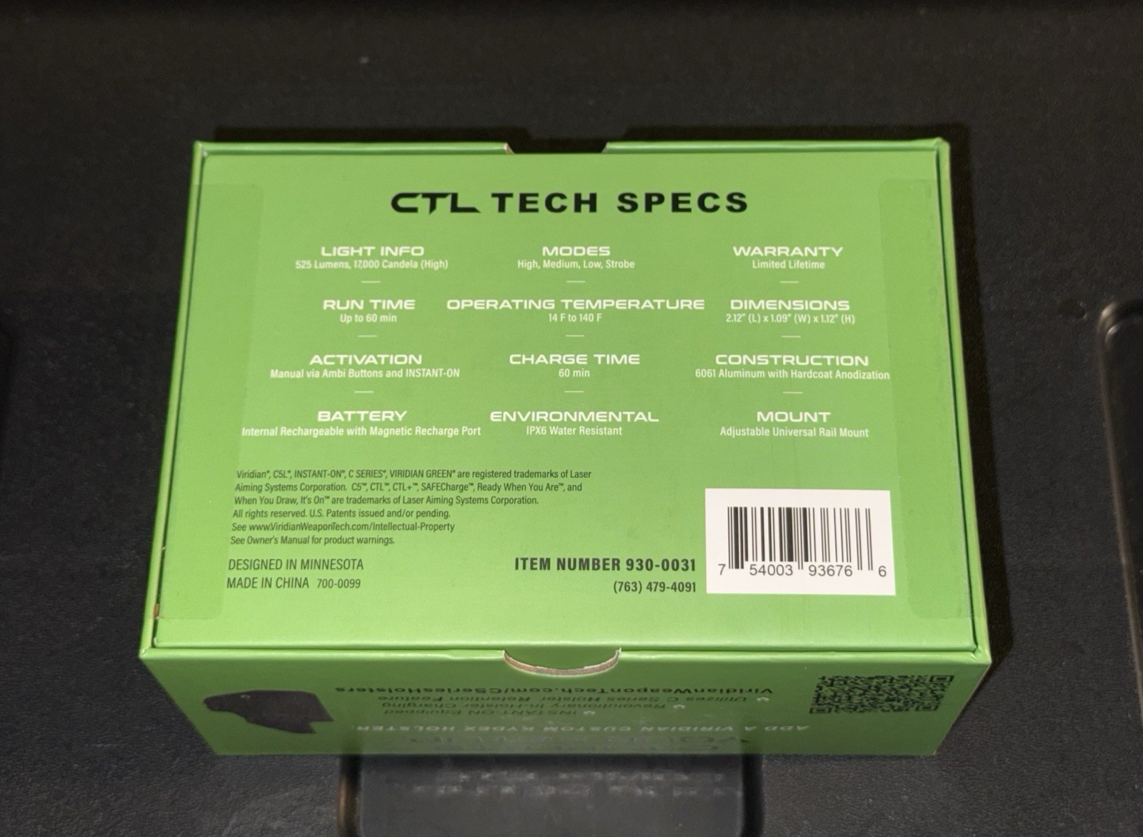 Viridian CTL Universal Light 525 Lumen Taurus Edition New READ DESCRIPTION