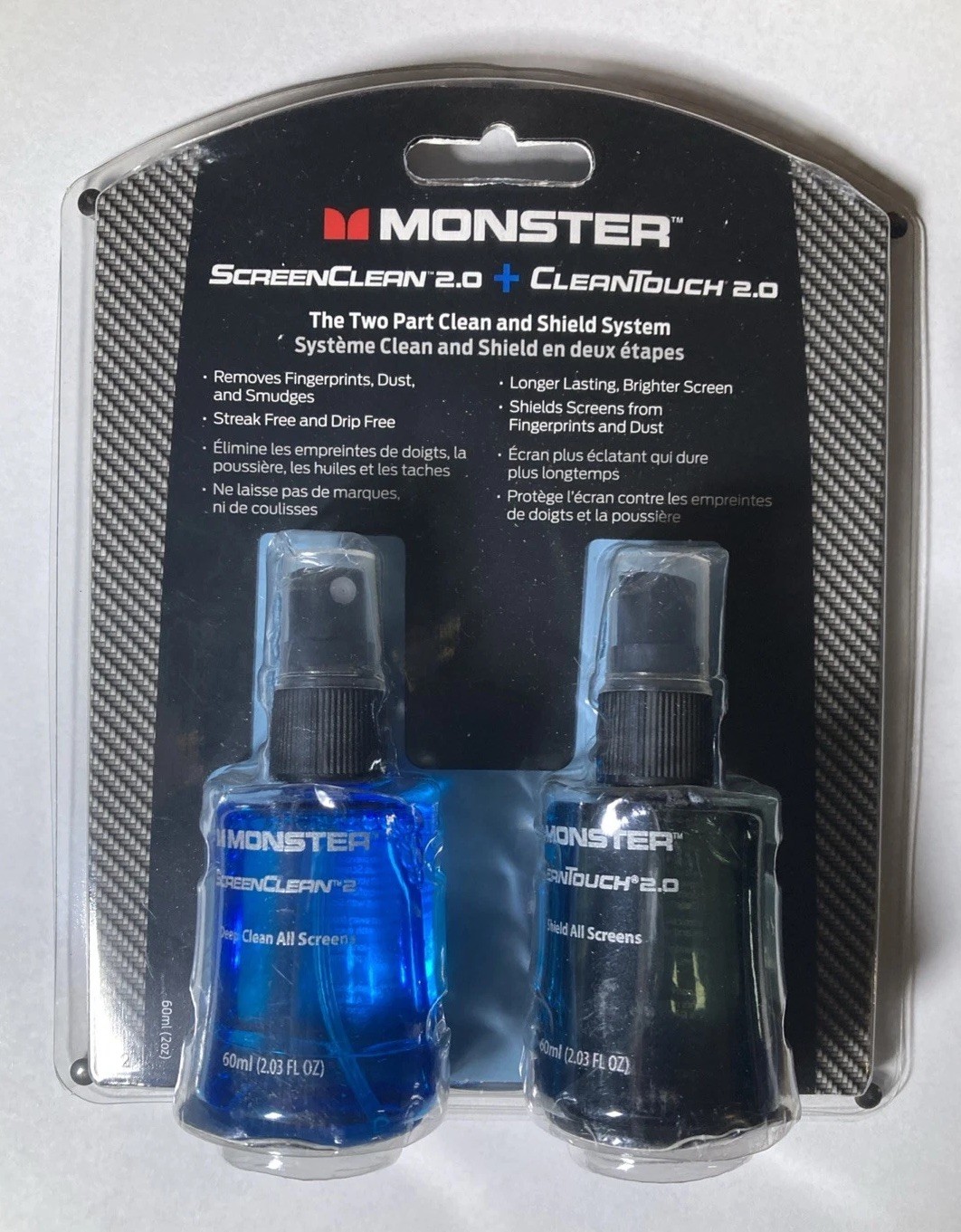 Monster Screen Clean TV Monitor Display Cleaning Kit Clean & Shield System NEW