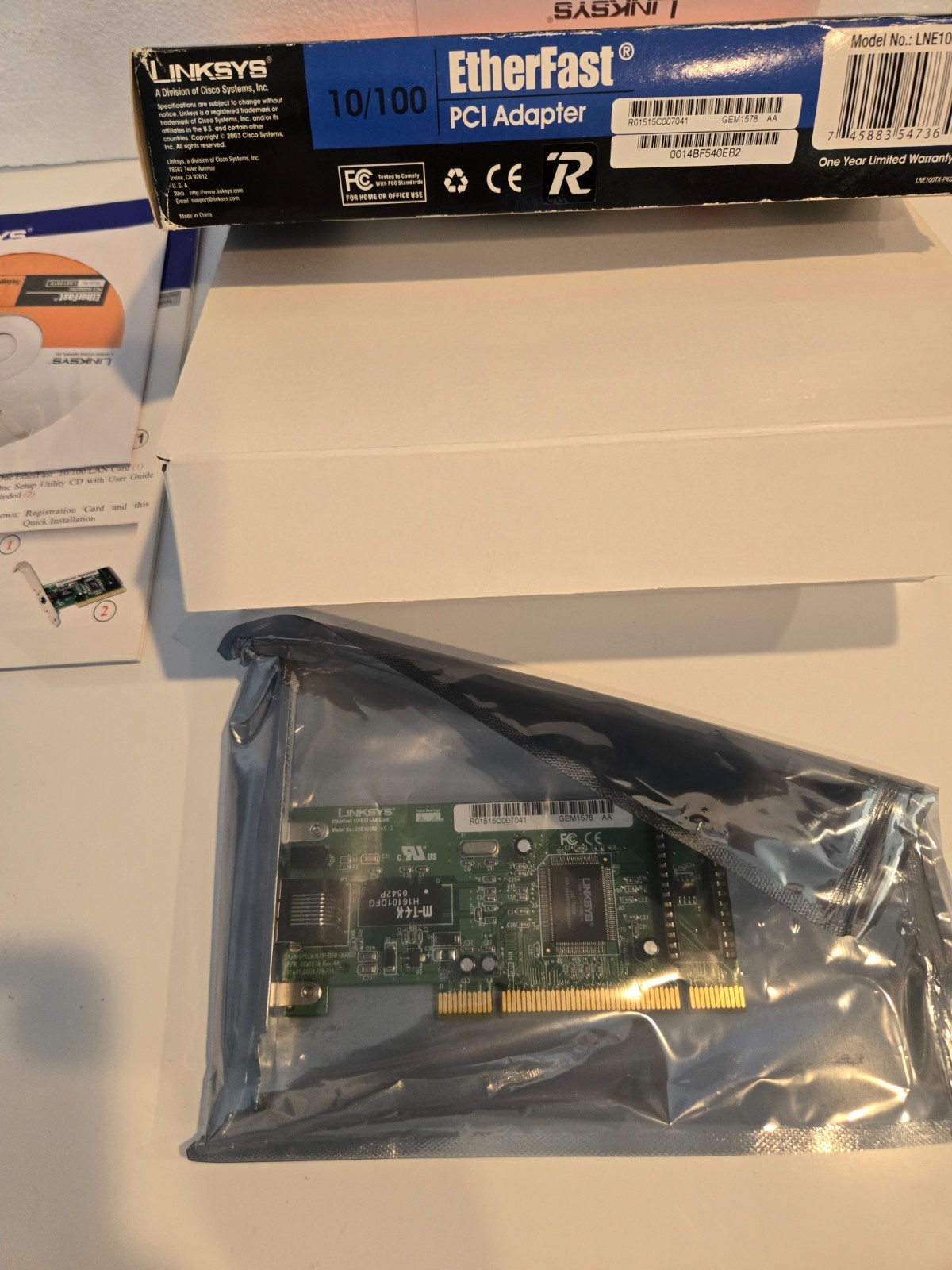 Linksys EtherFast PCI Adapter 10/100 Mbps Wired Model LNE100TX Microsoft Windows