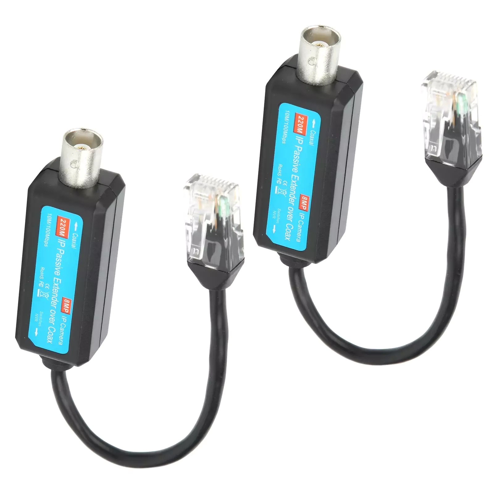 Passive Coaxial lP Extender 10/100mbps lEEE802.3 RJ45 CCTV Camera Accessories