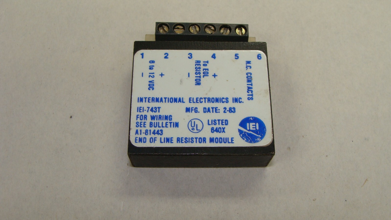 IEI 743T IEI-743T EOL RESISTOR MODULE