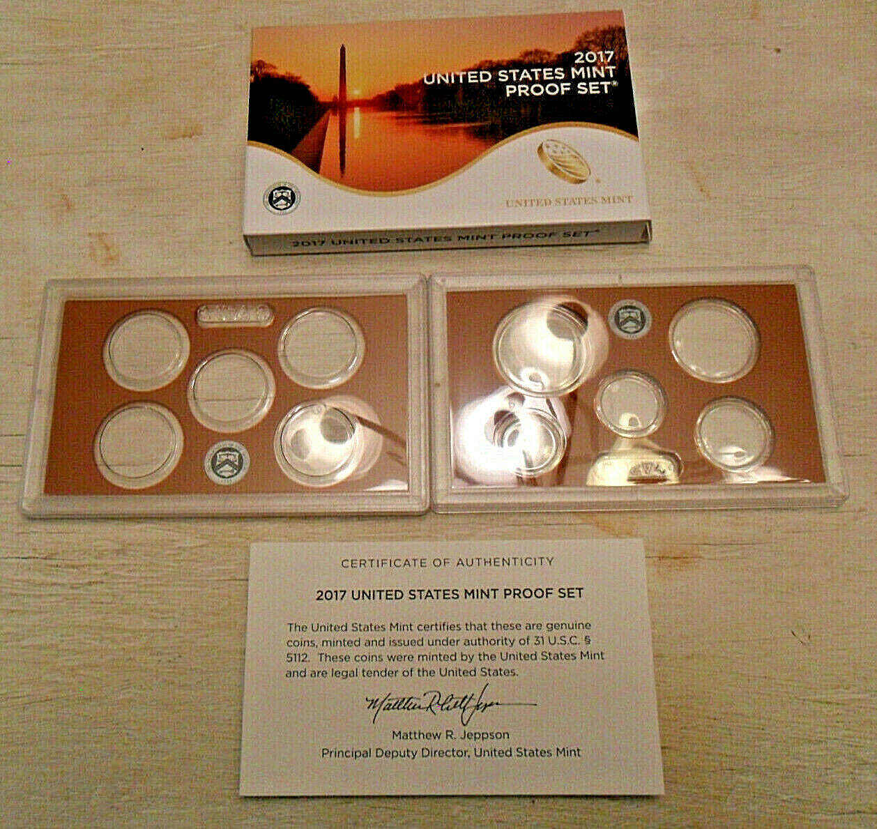 2017 Proof Set Box and Lenses ONLY   *NO COINS*
