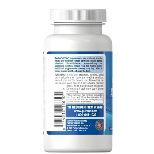 Puritan's Pride Probiotic Acidophilus Tablets, White, 100 Count