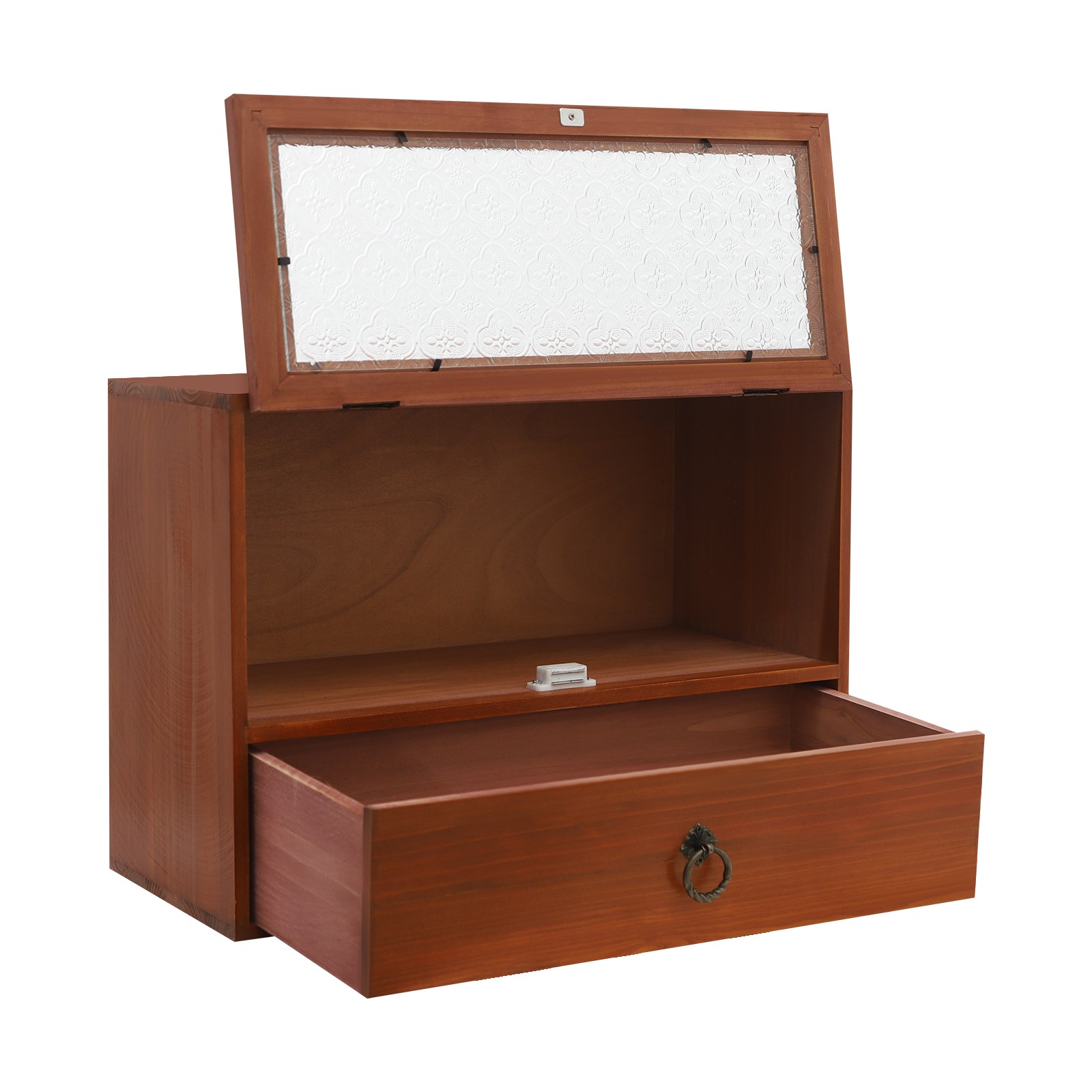 2-tiers Vintage Desk Organizer Tabletop Storage Organization Box For Office