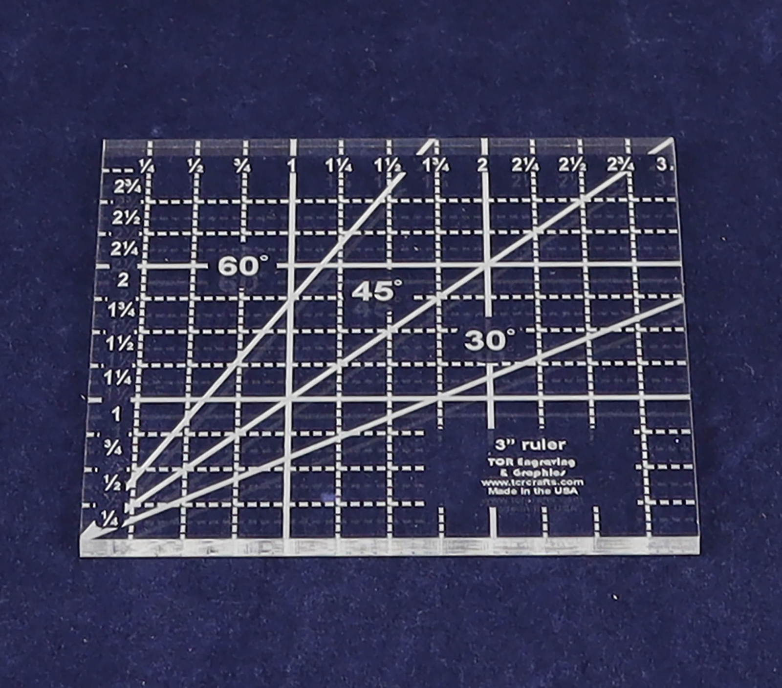 3 Inch Square Ruler -Acrylic 1/8 Inch Thick. Quilting/Sewing