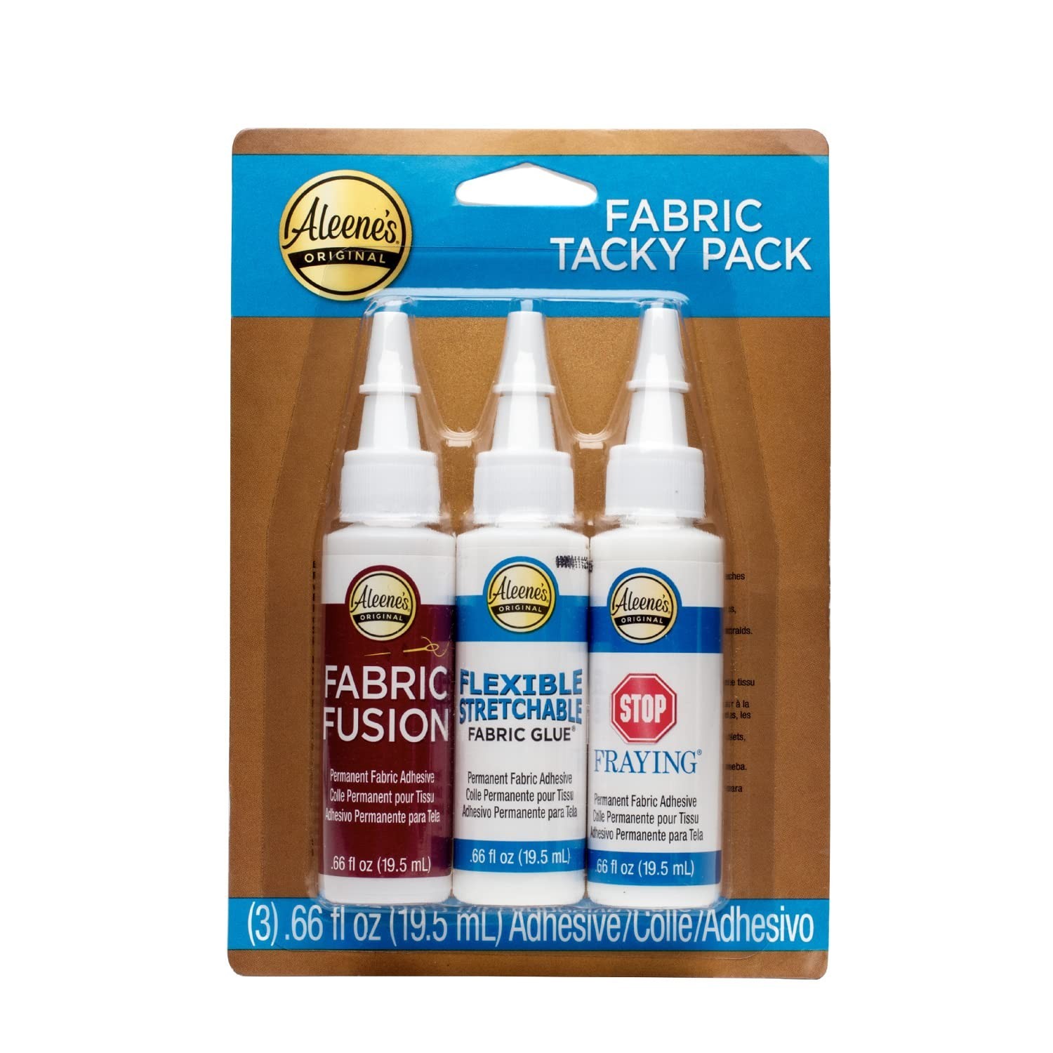 Aleene's Fabric Glue Variety 3-Pack for Clothing and Material, Permanent and ...