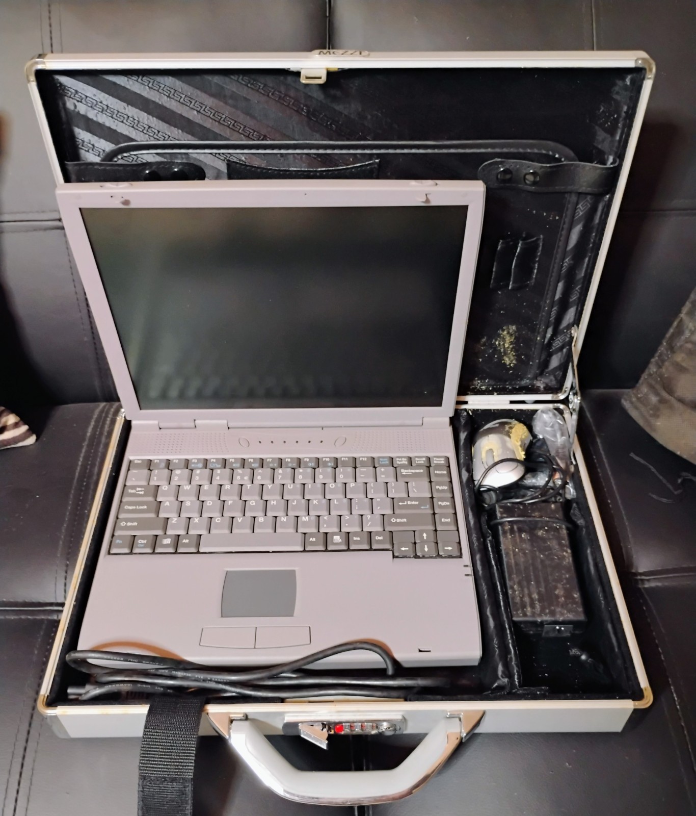 vintage laptop computer with Mezzi Aluminum case