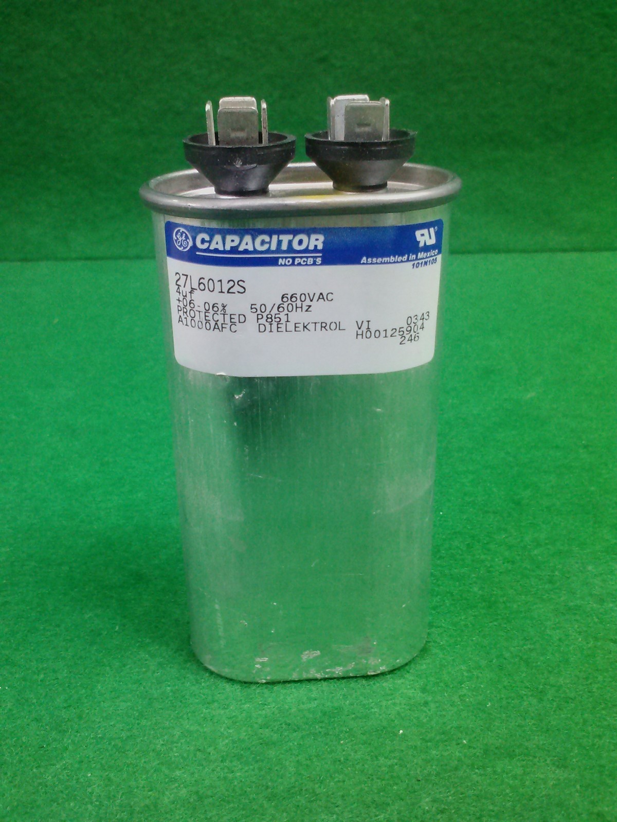 GENERAL ELECTRIC 27L6012S CAPACITOR 660VAC 50/60Hz, USED