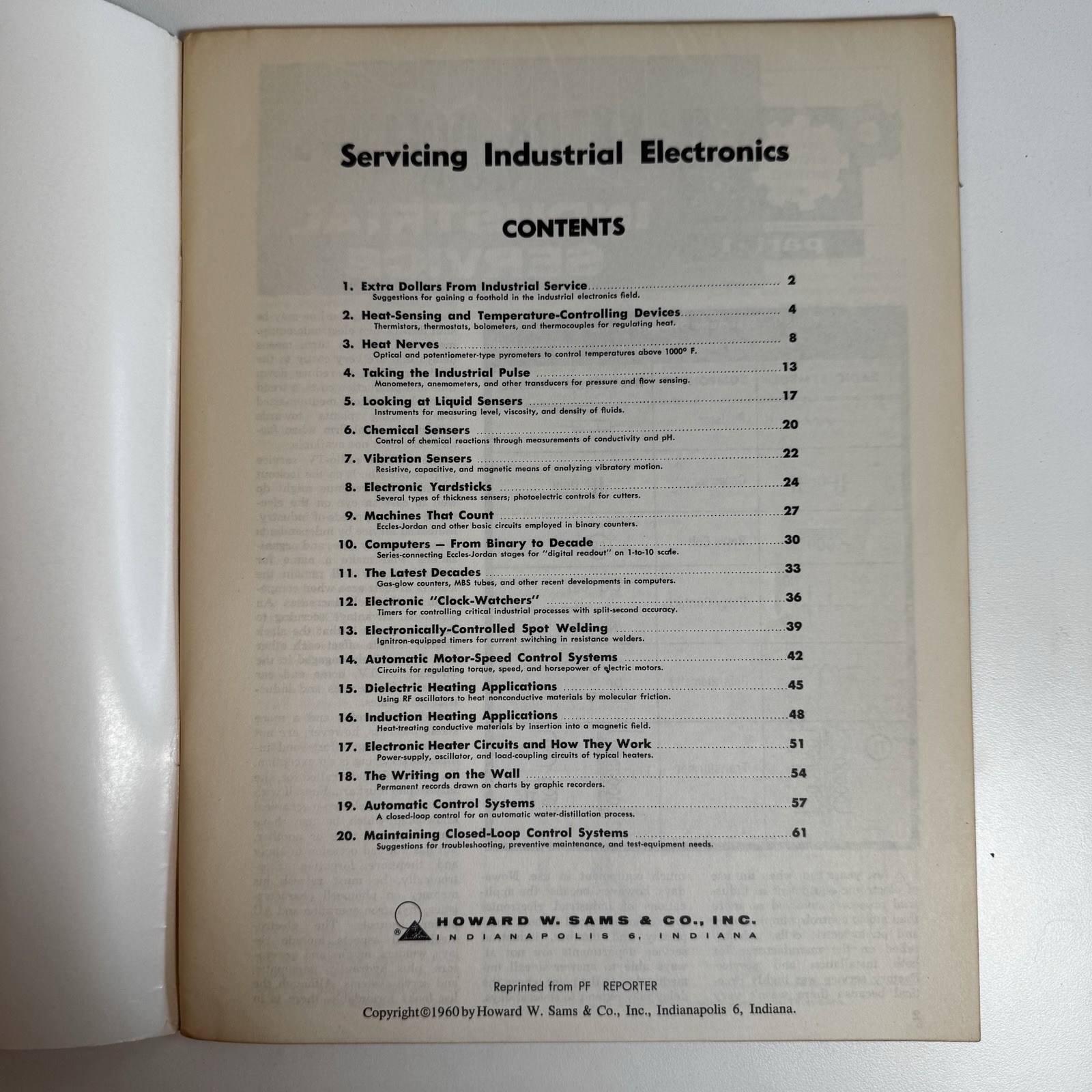 Servicing Industrial Electronics - PF Reporter- 64 Pages 1960