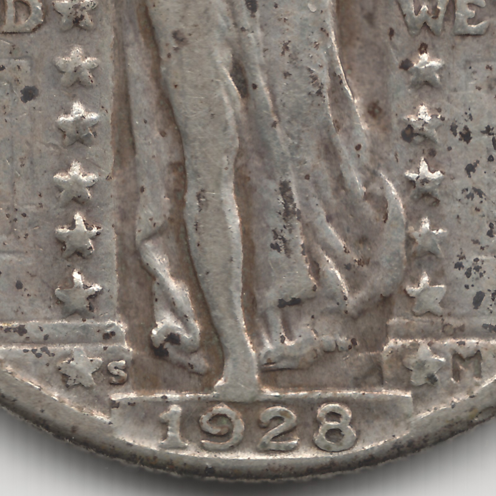 1928 S Standing Liberty Quarter, VF-VF+