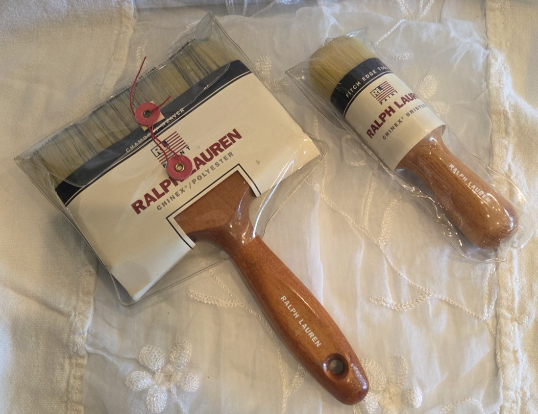 New Ralph Lauren Denim Chambray Weaver Paint Brush 6" & Fitch Edge Tool Chinex