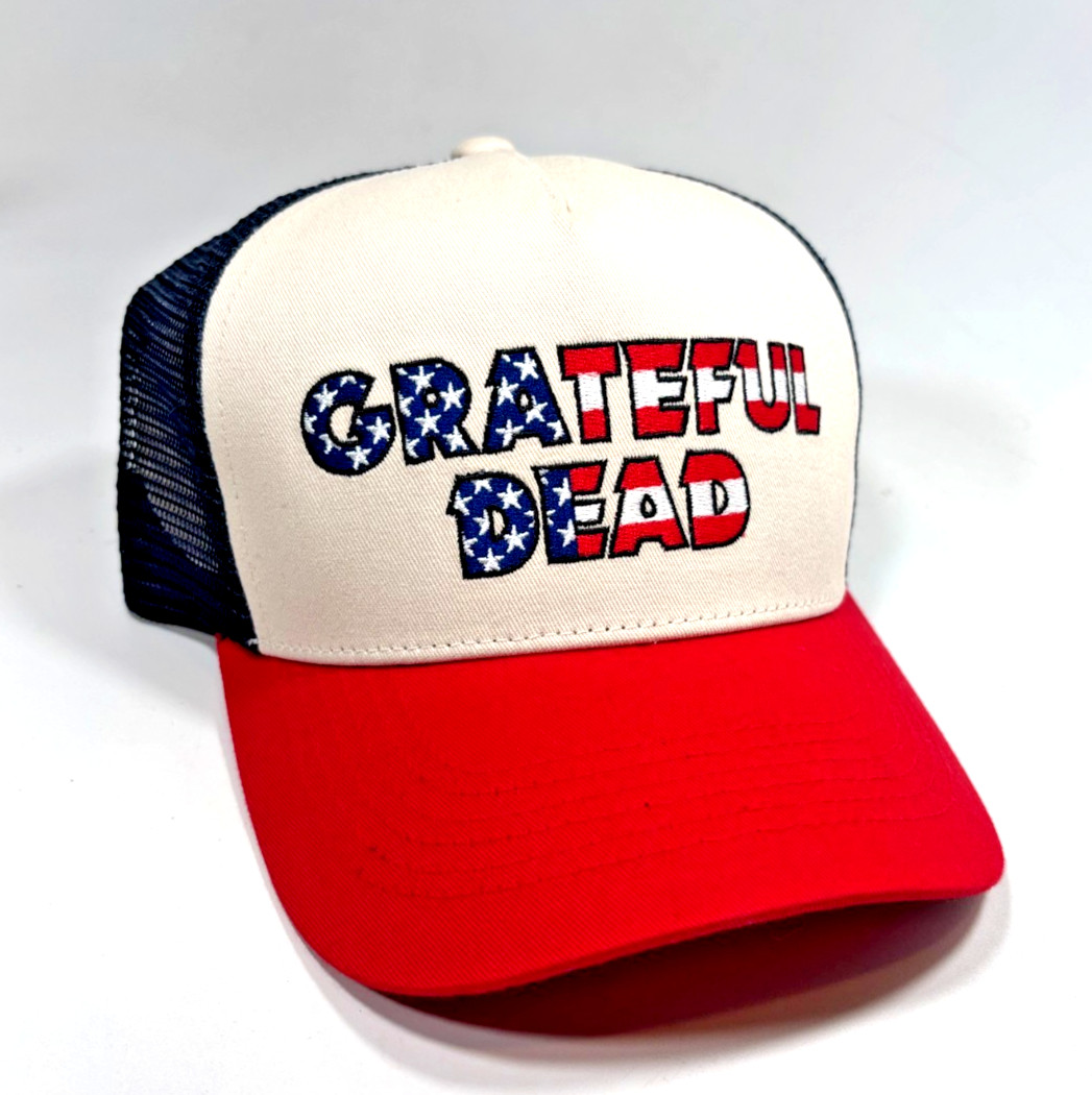 Grateful Dead Americana USA Flag Cap LUCKY BRAND Snapback Trucker Bob Weir New
