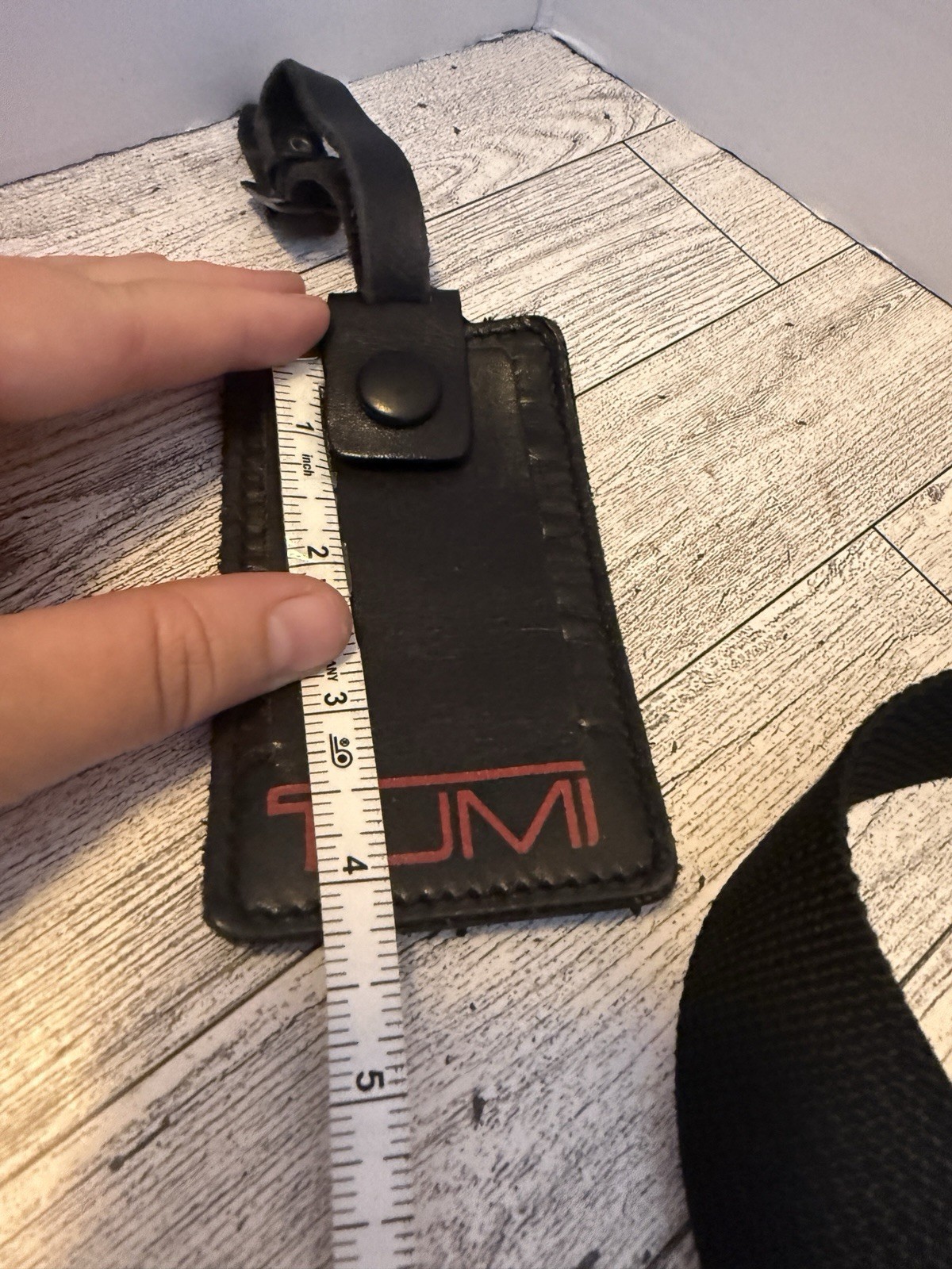 Tumi Padded Replacement Shoulder Strap and Leather Luggage Tag Set Black