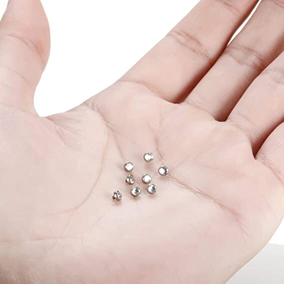 16G CLEAR FLAT CZ 3,4,5MM Flat STEEL DERMAL ANCHOR TOP HEAD internally threaded