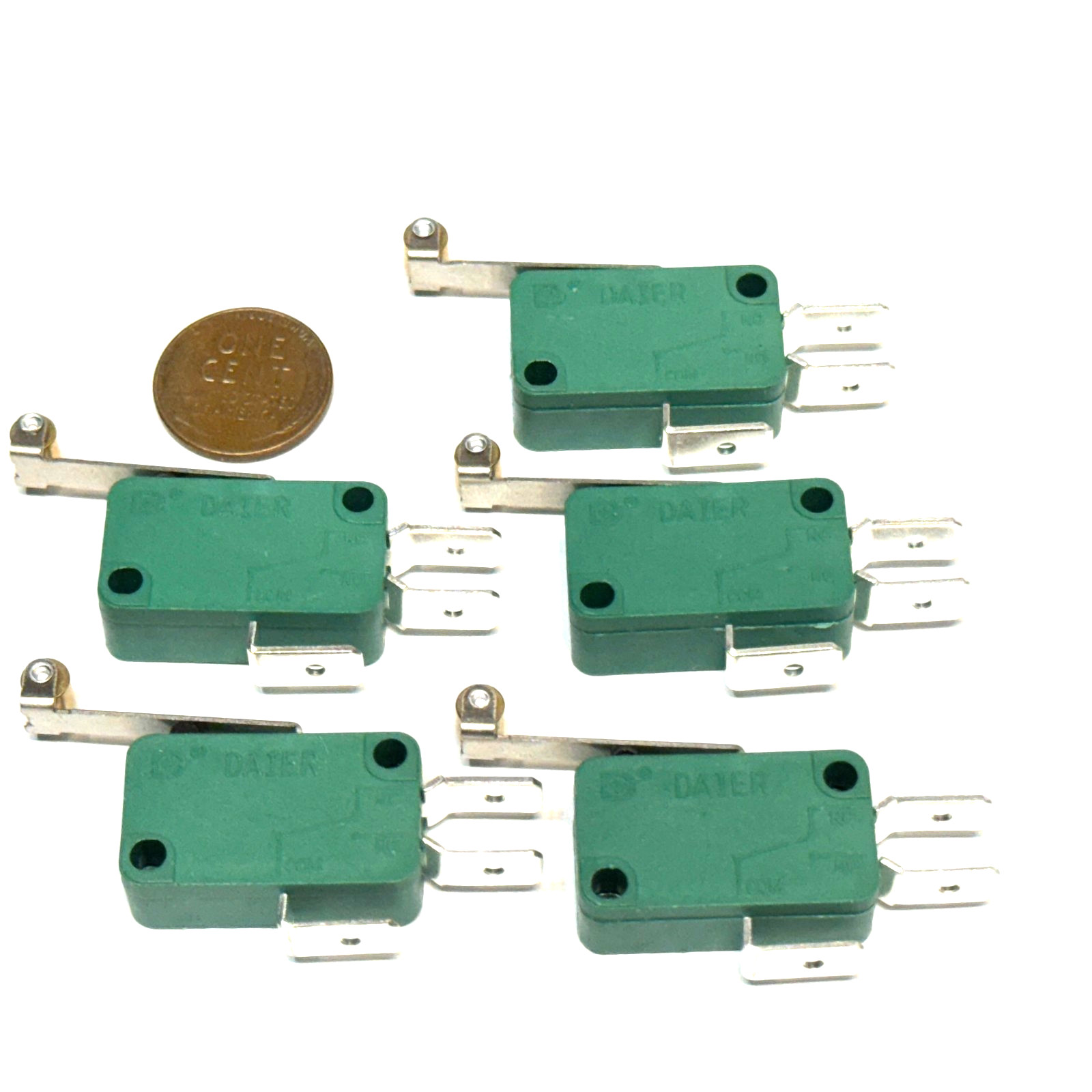 Pack of 5 KW1-103 SPDT Micro Switch Roller Lever 3 Pin NO/NC 16A 250VAC C21