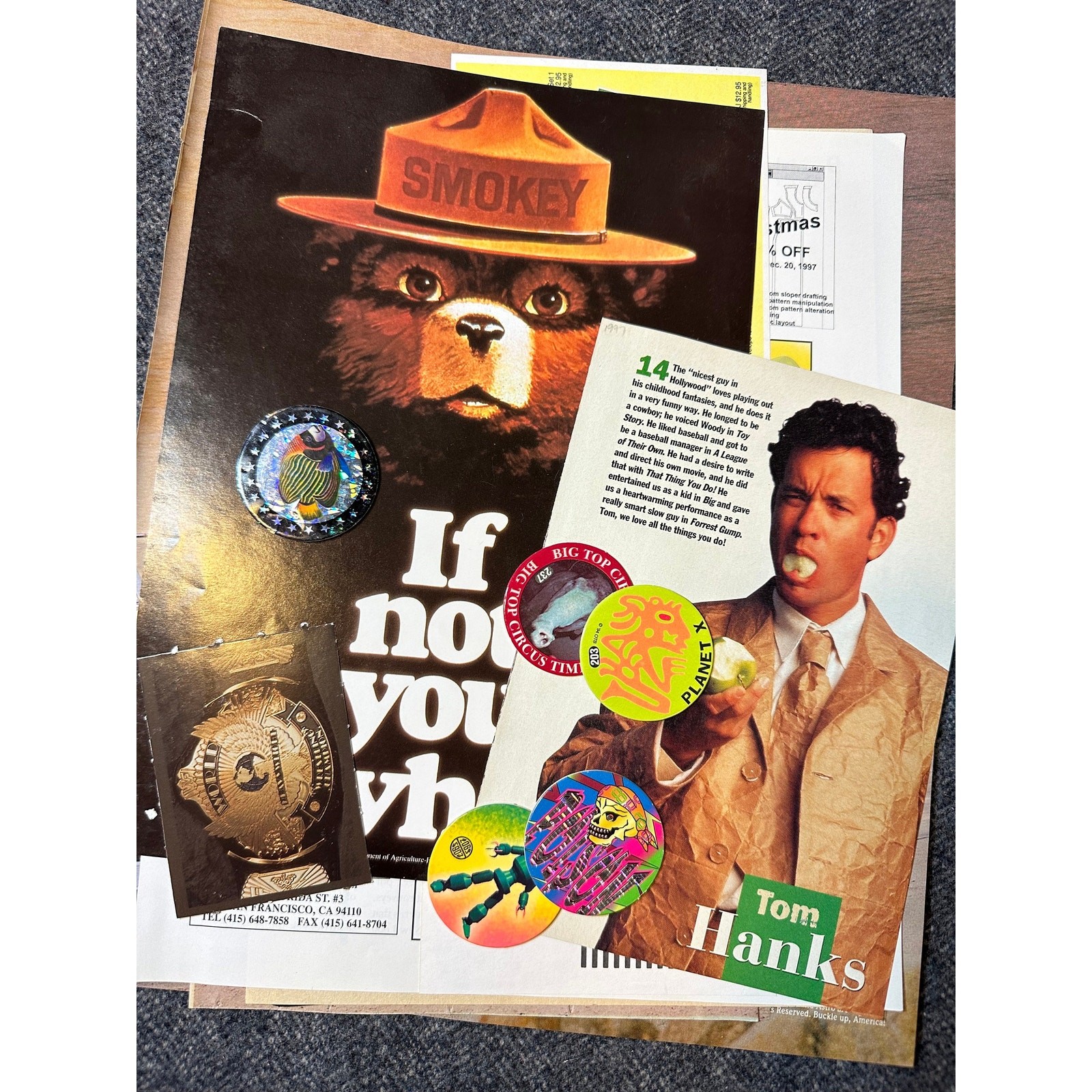Retro Authentic 1990's Paper Ephemera Bundle -Approx. 20 Pc -Scrapbook/Craft