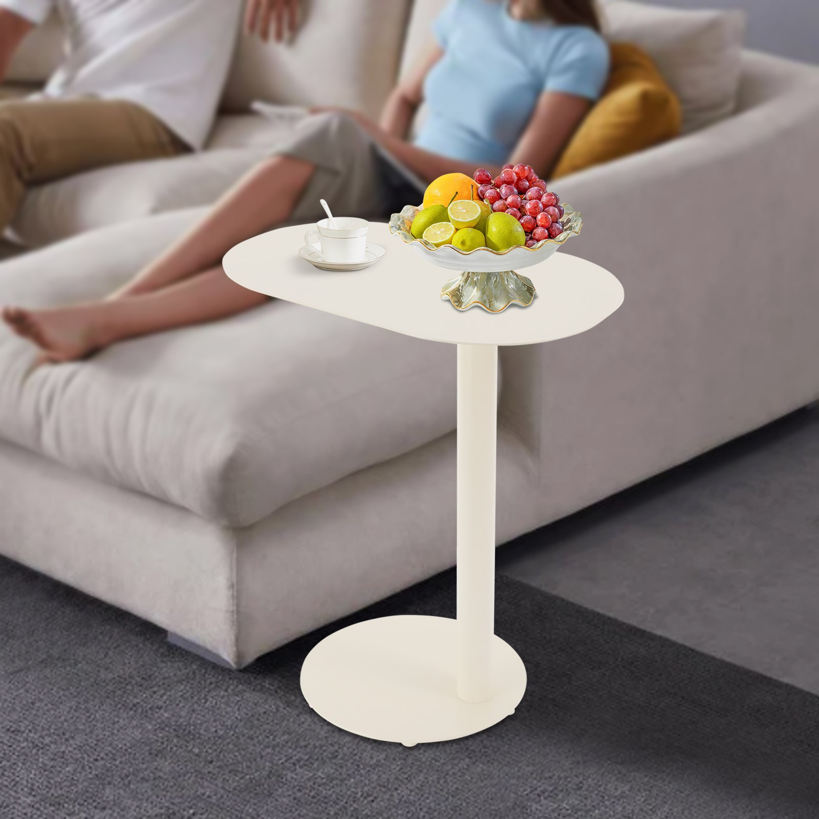 Modern C-Shaped End Table Metal Sofa Bed Side Table Coffee Table Laptop Stand