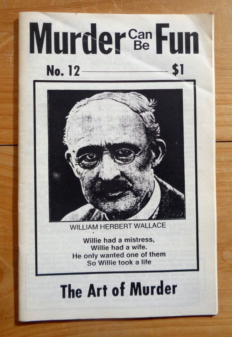 Murder Can Be Fun Issue No. 12 William Herbert Wallace Sawney Beane fanzine zine