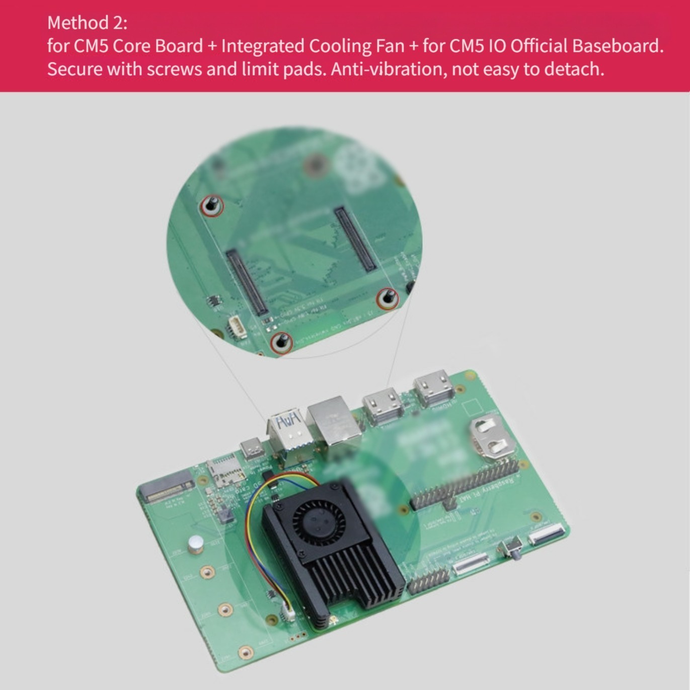 Low Noise Cooling Fan for For RASPBERRY Pi CM5 with Automatic For PWM Control
