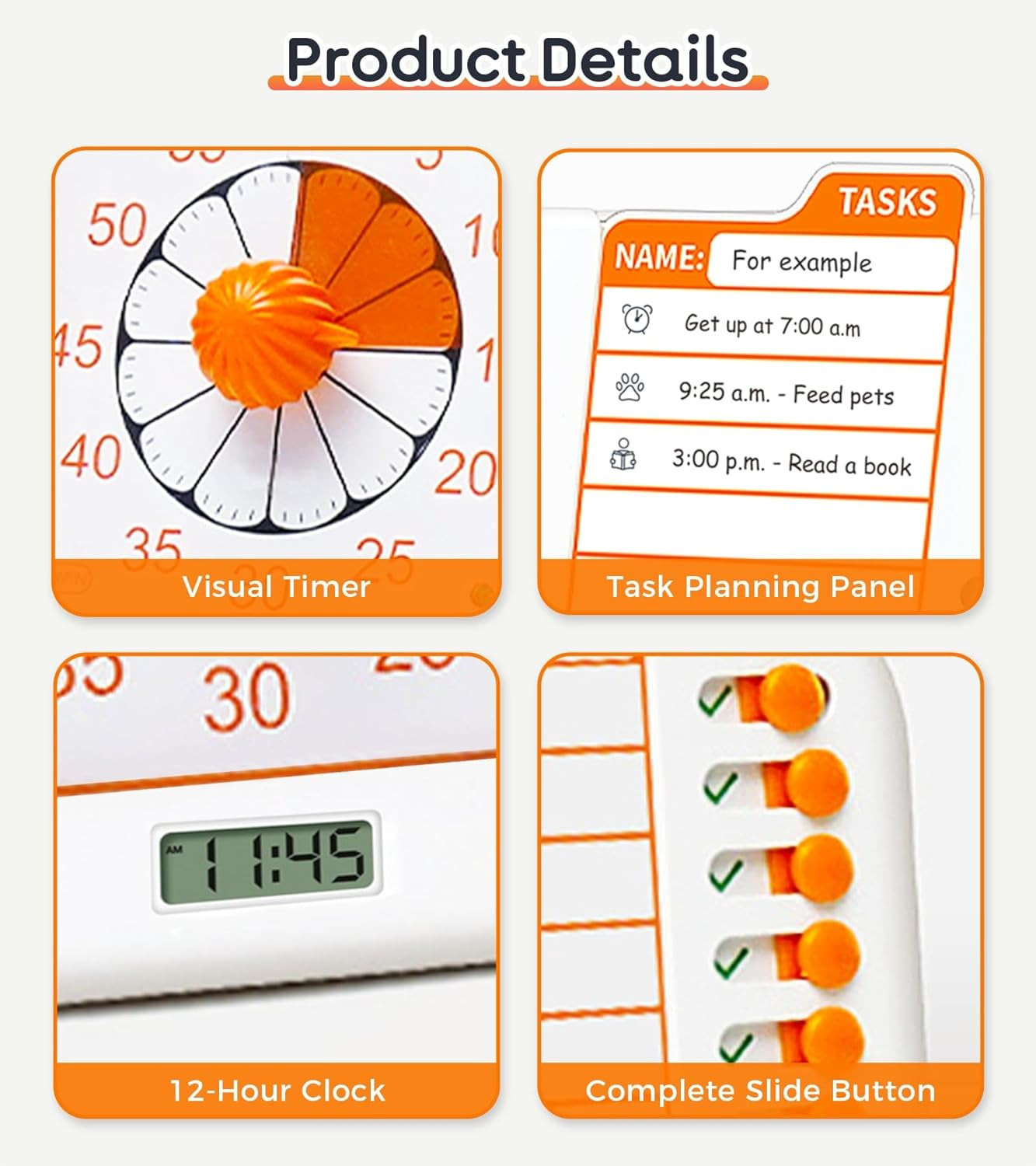 3-In-1 Visual ADHD Timer for Kids & Adults with Planning Board | Task Timer, Cho