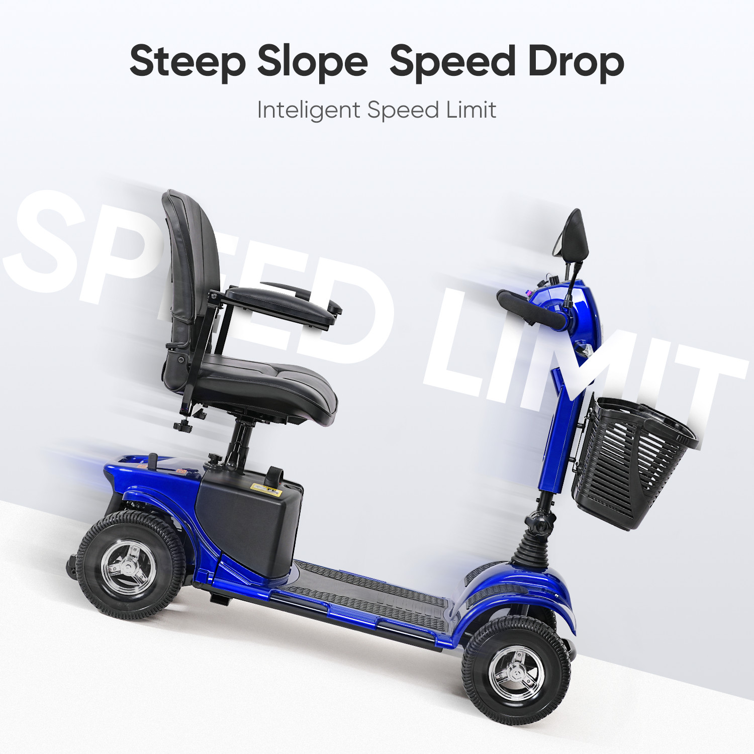 4 Wheel Folding Mobility Senior Scooter Power Wheel Chairs Electric Adult Ebike
