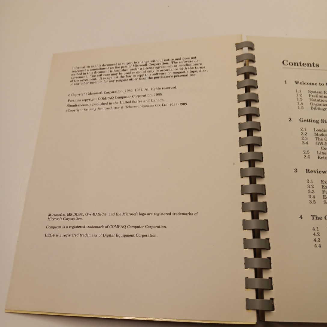 S550 SAMSUNG Computer GW-BASIC & MS-DOS Users/Reference Guides COMB (1987)