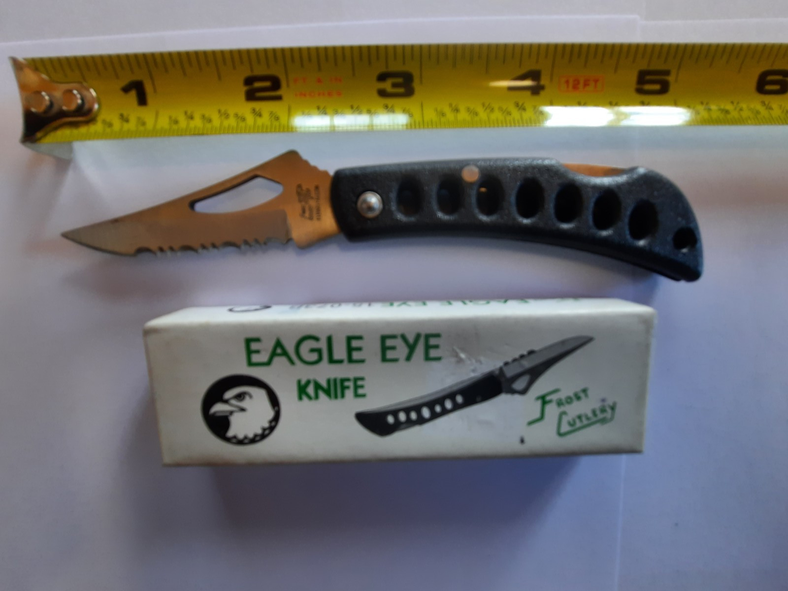 Frost Cutlery Eagle Eye Pocket Knife Part Serrated SS 2-2.99" 7" Clip