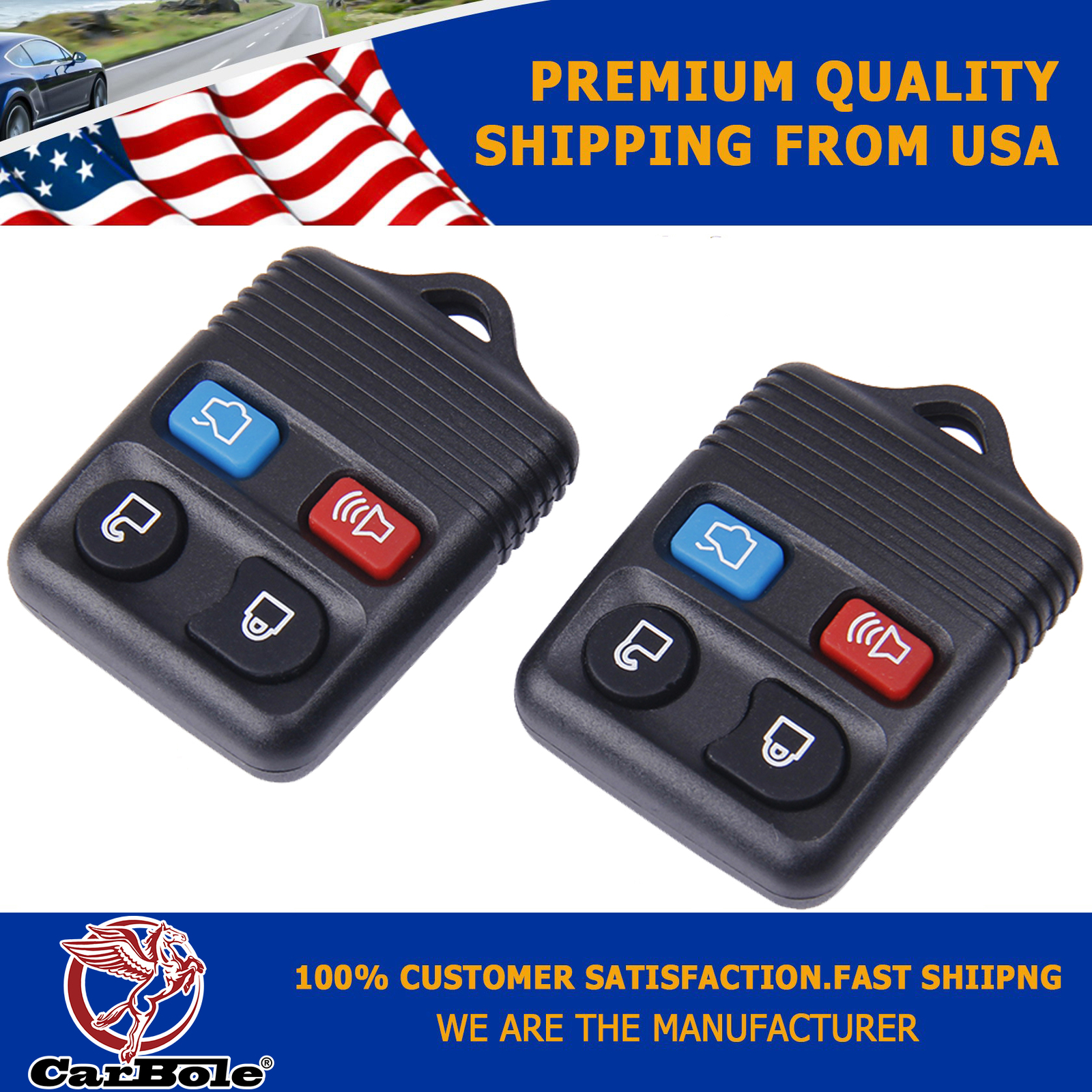 2x Keyless Entry Remote Control Car Key for Lincoln Mercury Ford Mazda Tribute