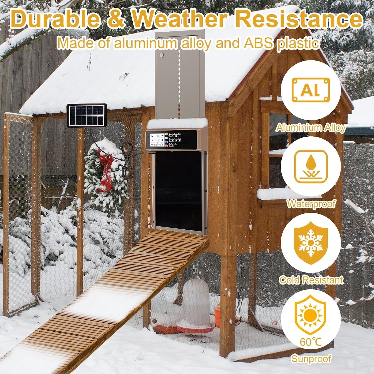 Solar-Powered Automatic Chicken Coop Door with Timer