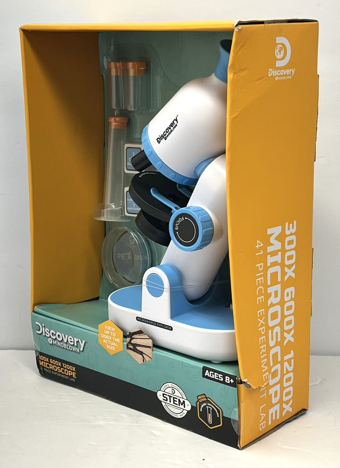 Discovery #MINDBLOWN 1200X, 600X, 300X Microscope 41-Piece Experiment Lab New