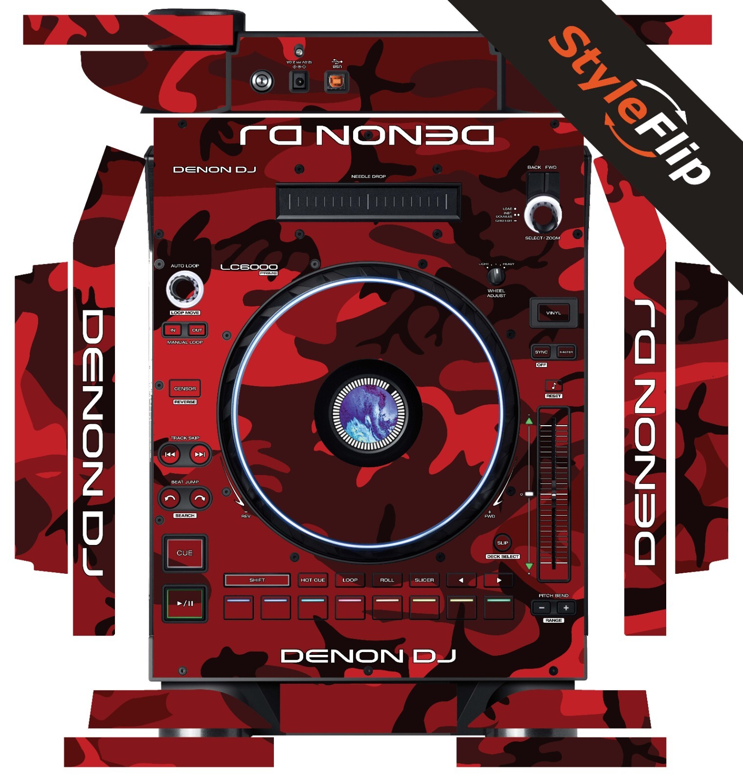 Denon LC6000 Prime Skin | Red Camo | Protective Decal | StyleFlip Skins