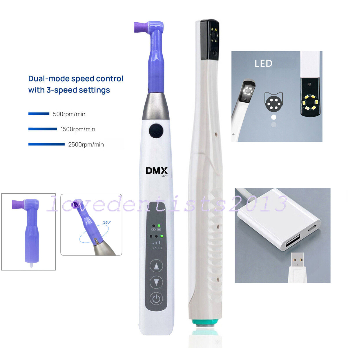 Dental Hygiene Prophy Handpiece/Ultrasonic Piezo Scaler/Air Abrasion Polisher LD