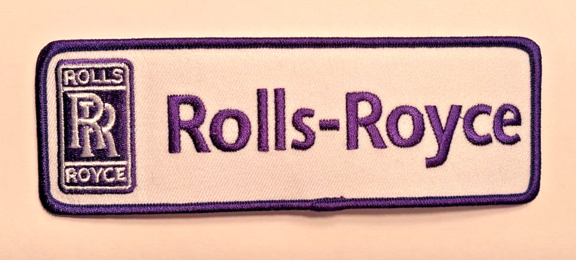 Rolls Royce patch iron or sew on Rolls Royce embroidered patch 6" wide x 2" tall
