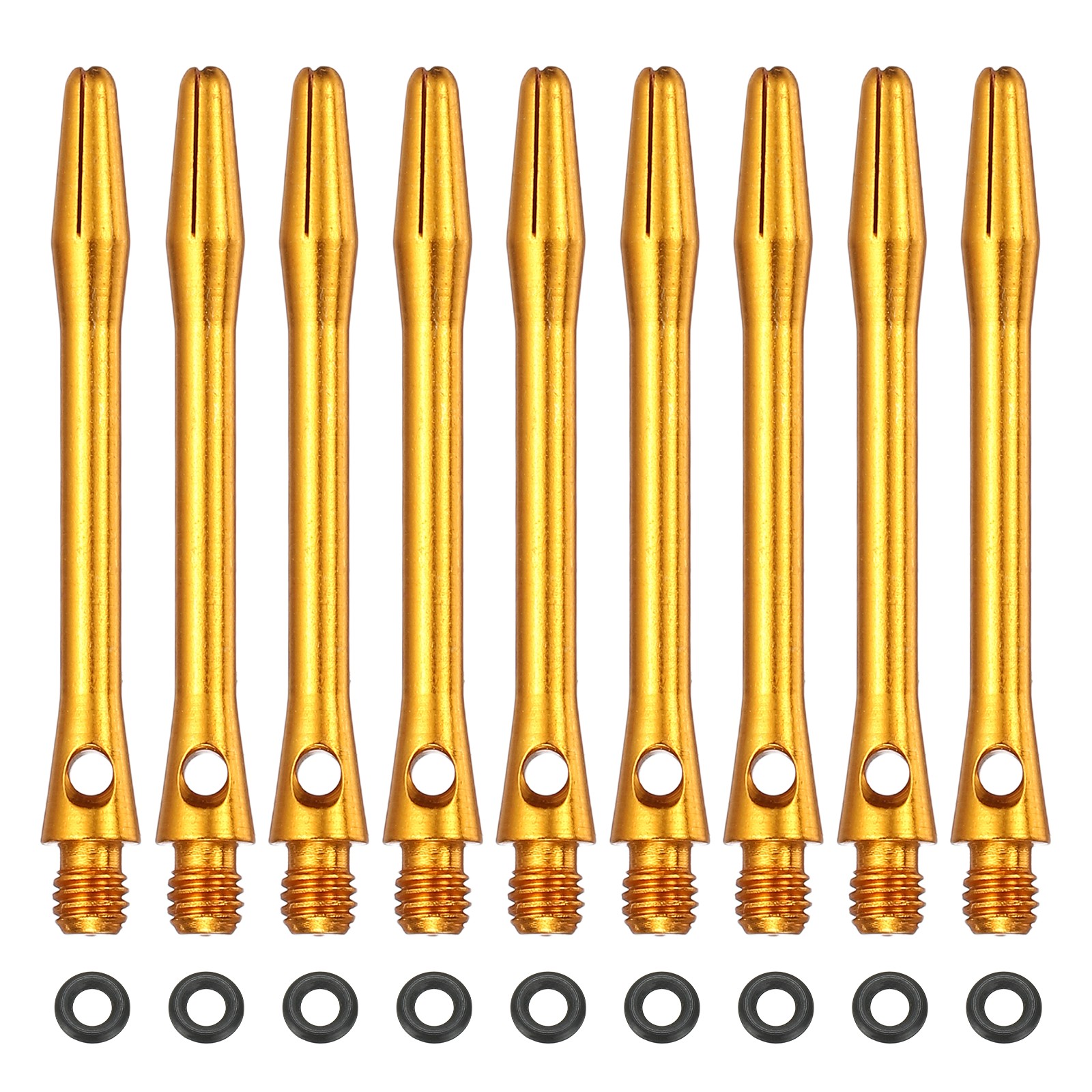 Dart Shafts for Steel Tip with Black Rubber Rings, 45mm & 9 Set & Gold