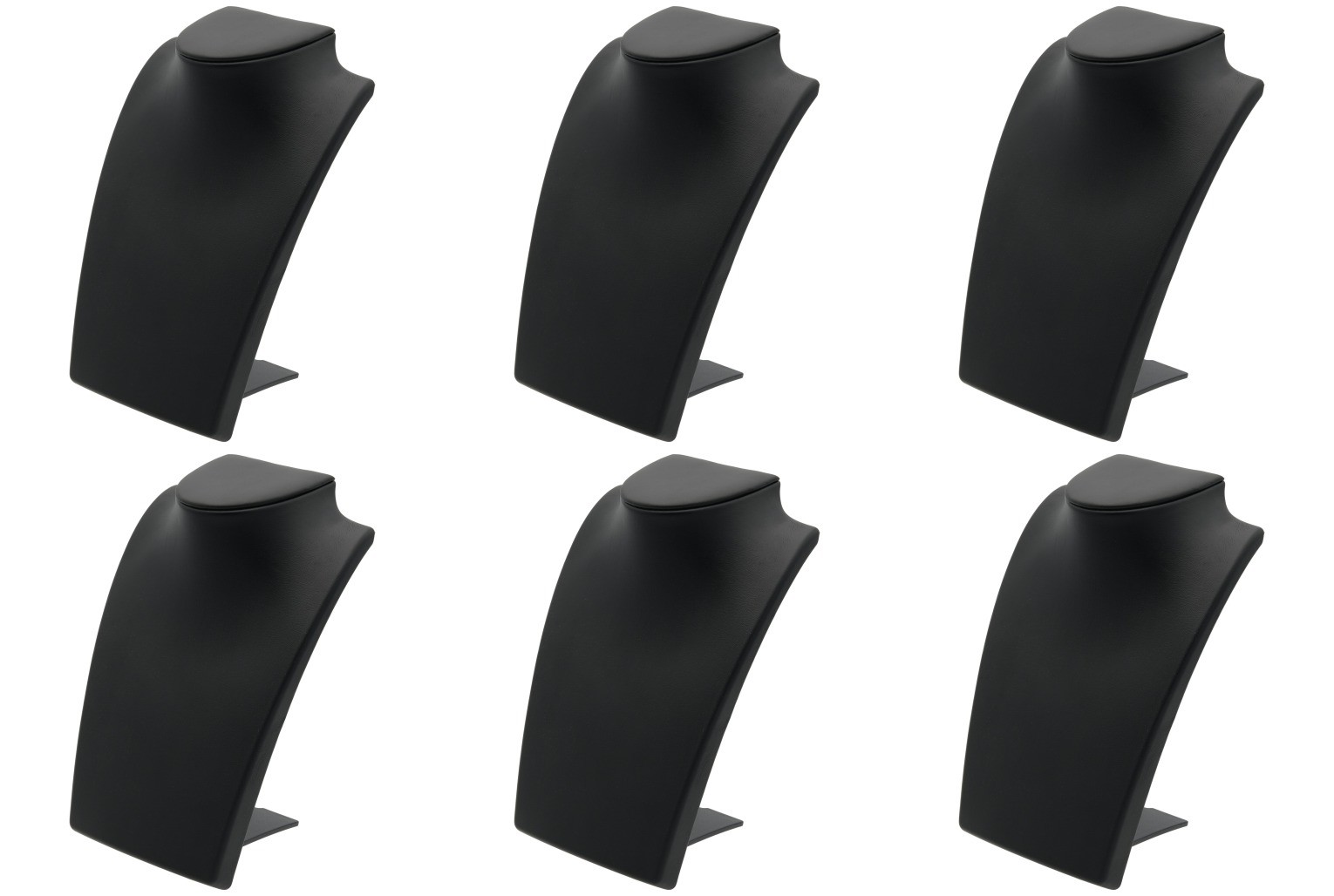 Black Leather Bust with Retractable Stand Jewelry Display 8 1/4" Tall Pack of 6