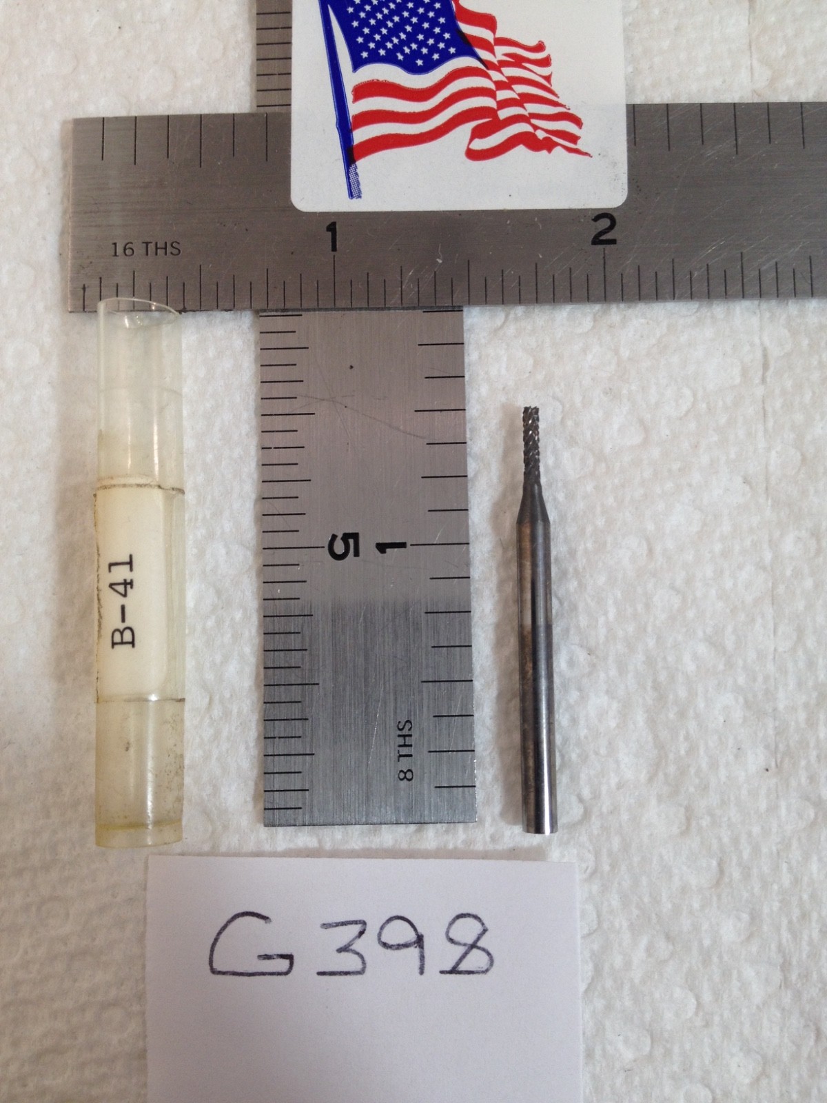 1 NEW FALCON / SGS 1/8" SHANK CARBIDE BURR. SB-41 DOUBLE CUT. 1/16" HEAD (G398)