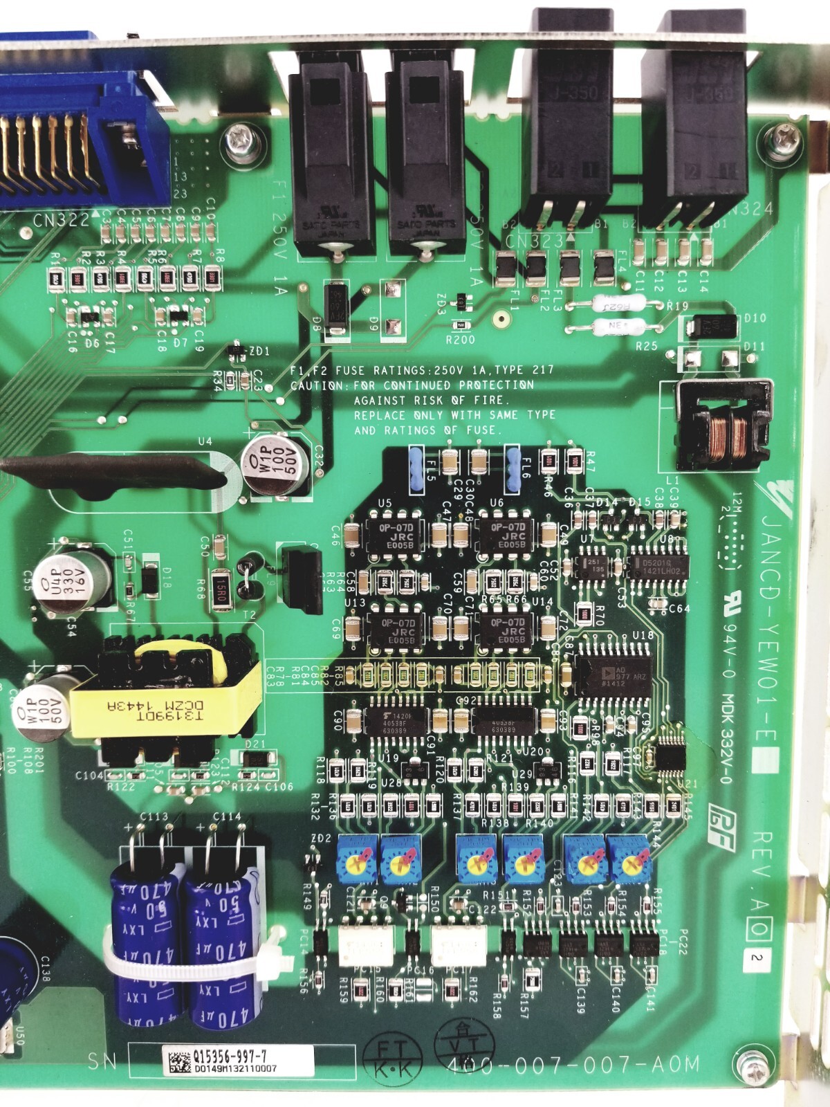 Yaskawa, JANCD-YEW01-E, Analog Interface Board For DX200 Robot Control Unit